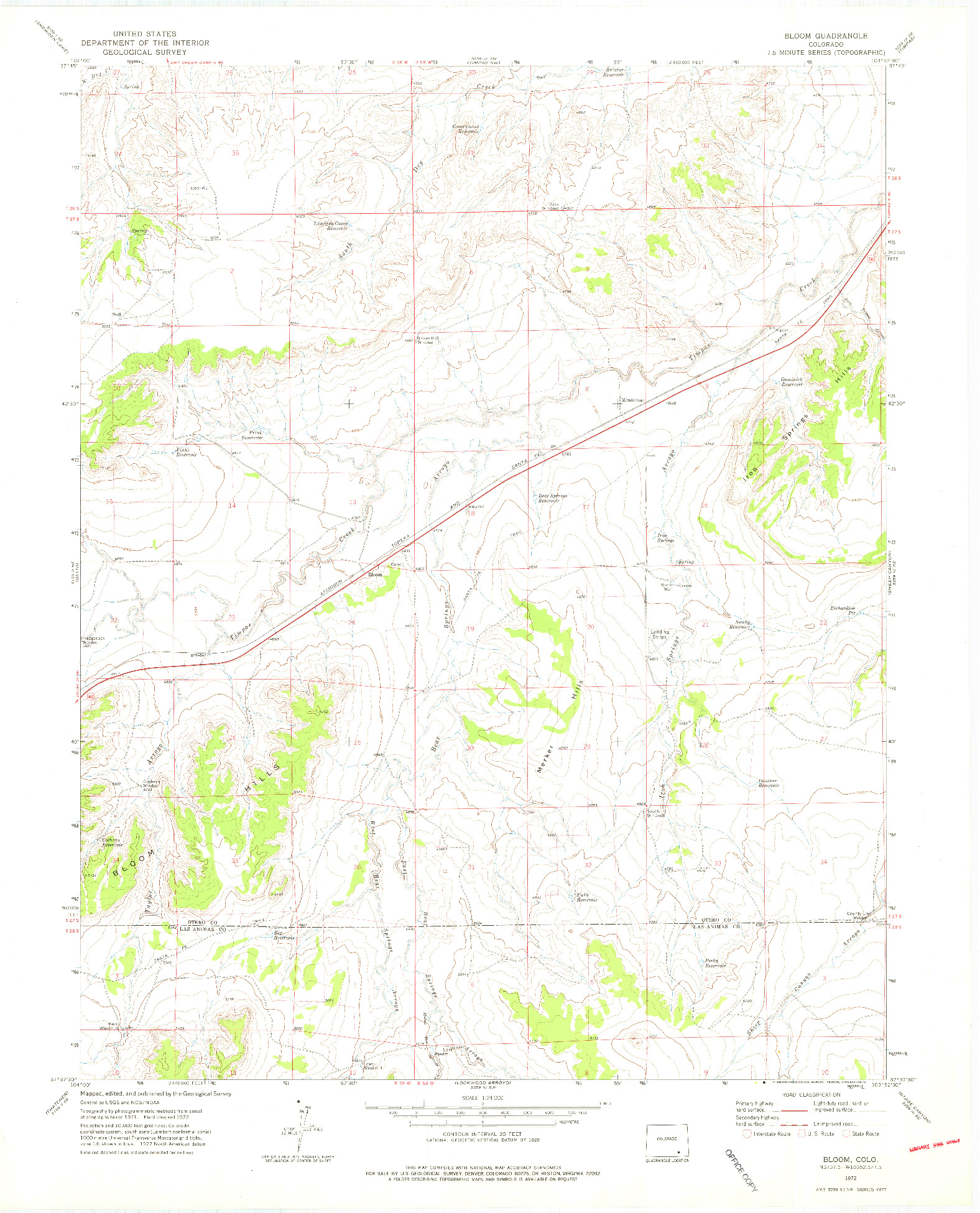 USGS 1:24000-SCALE QUADRANGLE FOR BLOOM, CO 1972