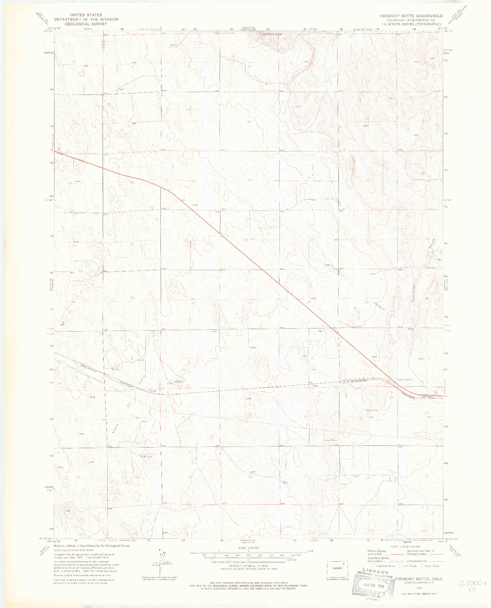 USGS 1:24000-SCALE QUADRANGLE FOR FREMONT BUTTE, CO 1973