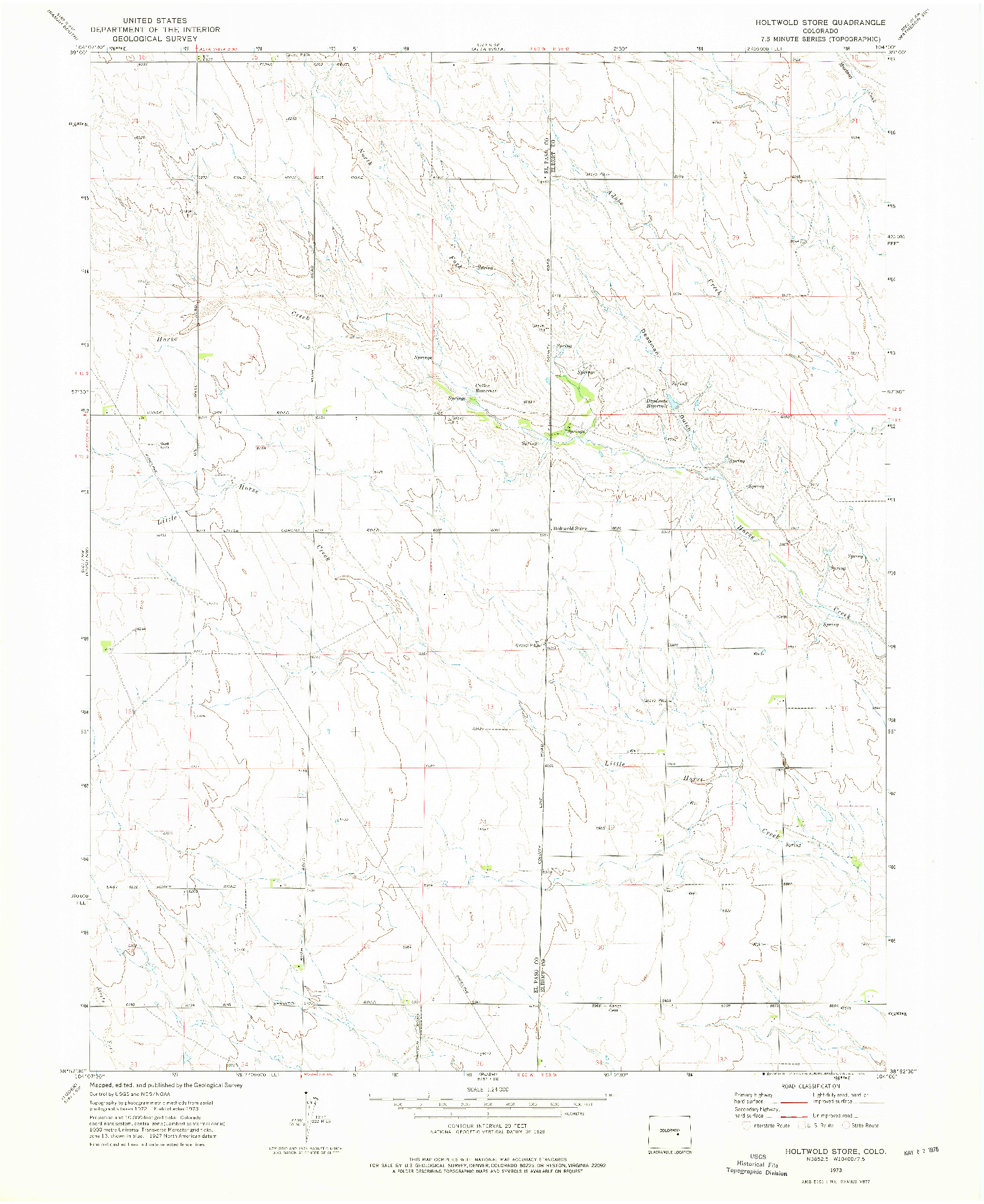 USGS 1:24000-SCALE QUADRANGLE FOR HOLTWOLD STORE, CO 1973