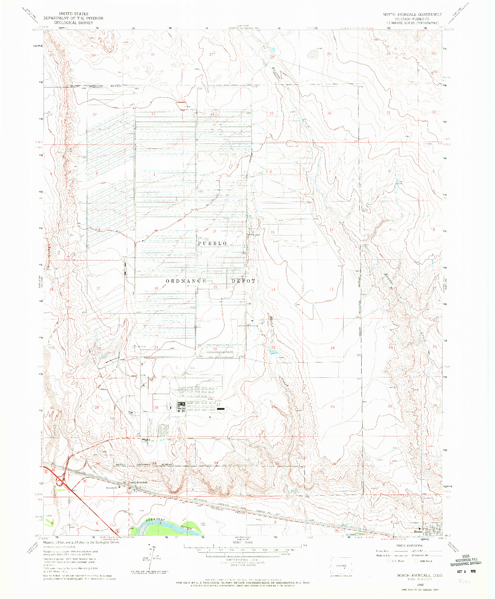 USGS 1:24000-SCALE QUADRANGLE FOR NORTH AVONDALE, CO 1960