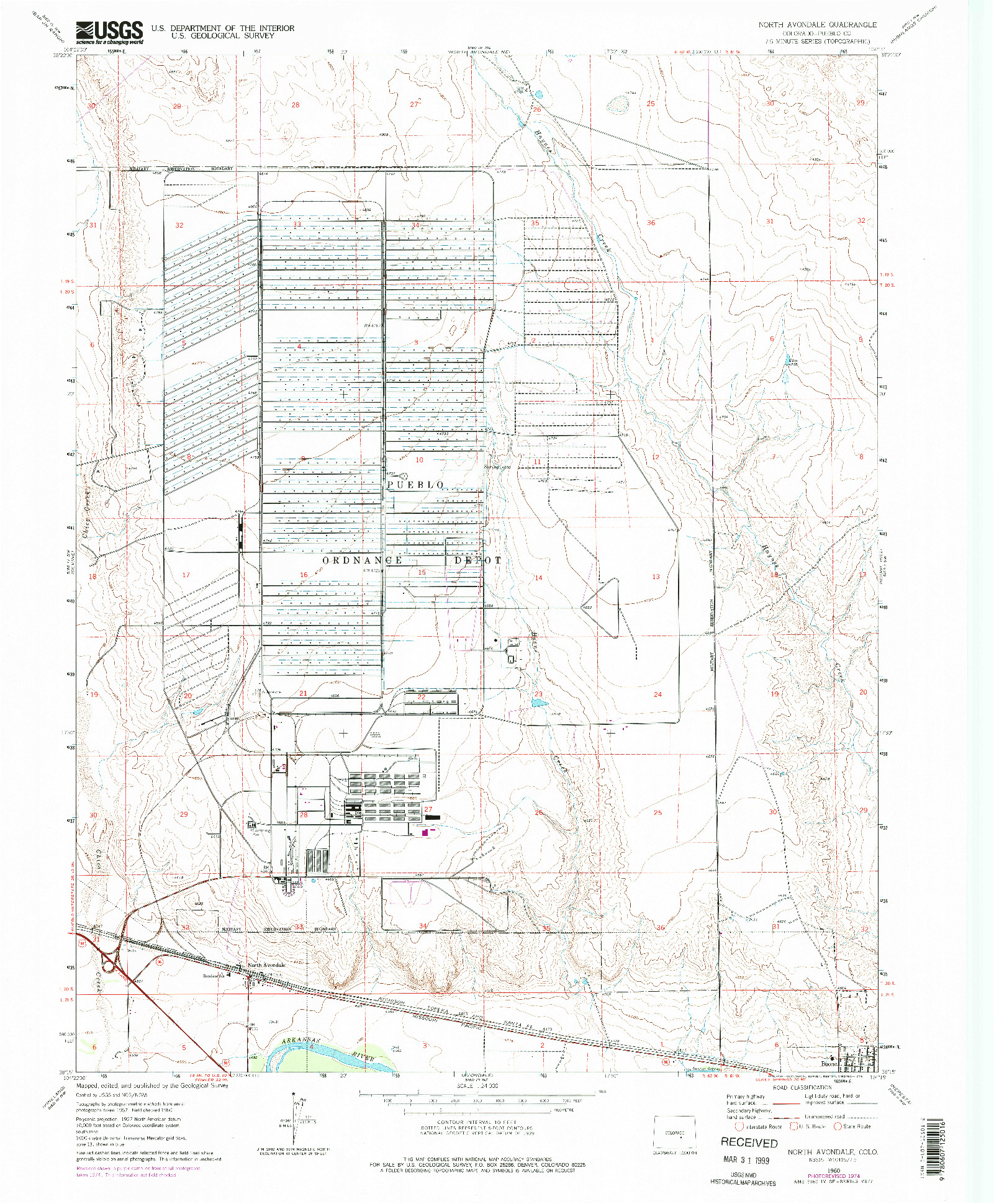 USGS 1:24000-SCALE QUADRANGLE FOR NORTH AVONDALE, CO 1960