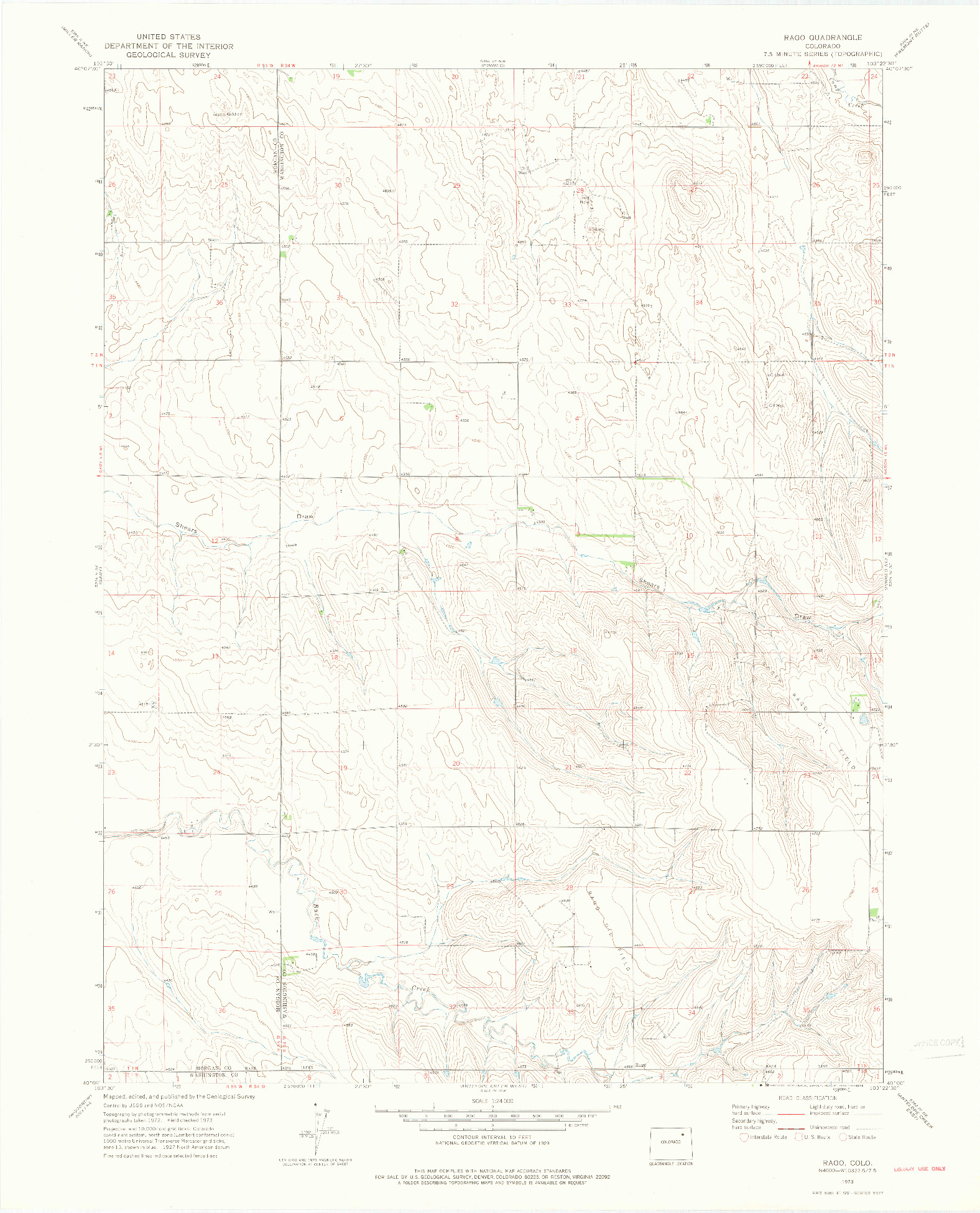 USGS 1:24000-SCALE QUADRANGLE FOR RAGO, CO 1973