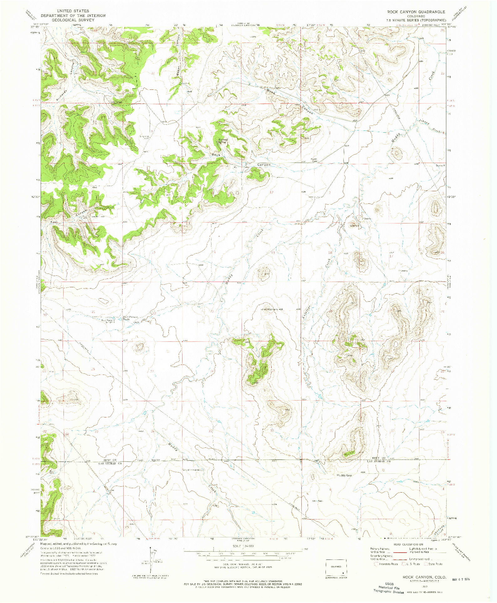 USGS 1:24000-SCALE QUADRANGLE FOR ROCK CANYON, CO 1972