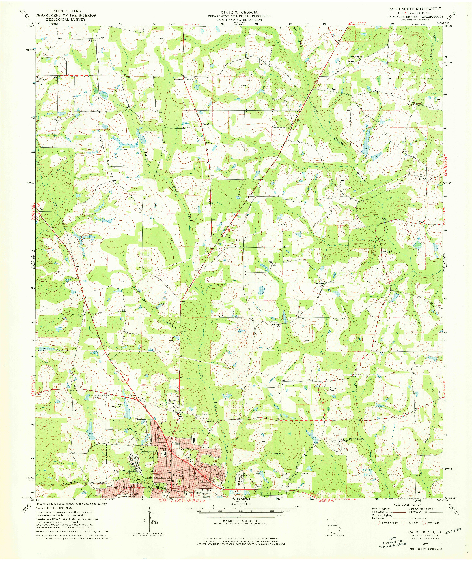 USGS 1:24000-SCALE QUADRANGLE FOR CAIRO NORTH, GA 1974