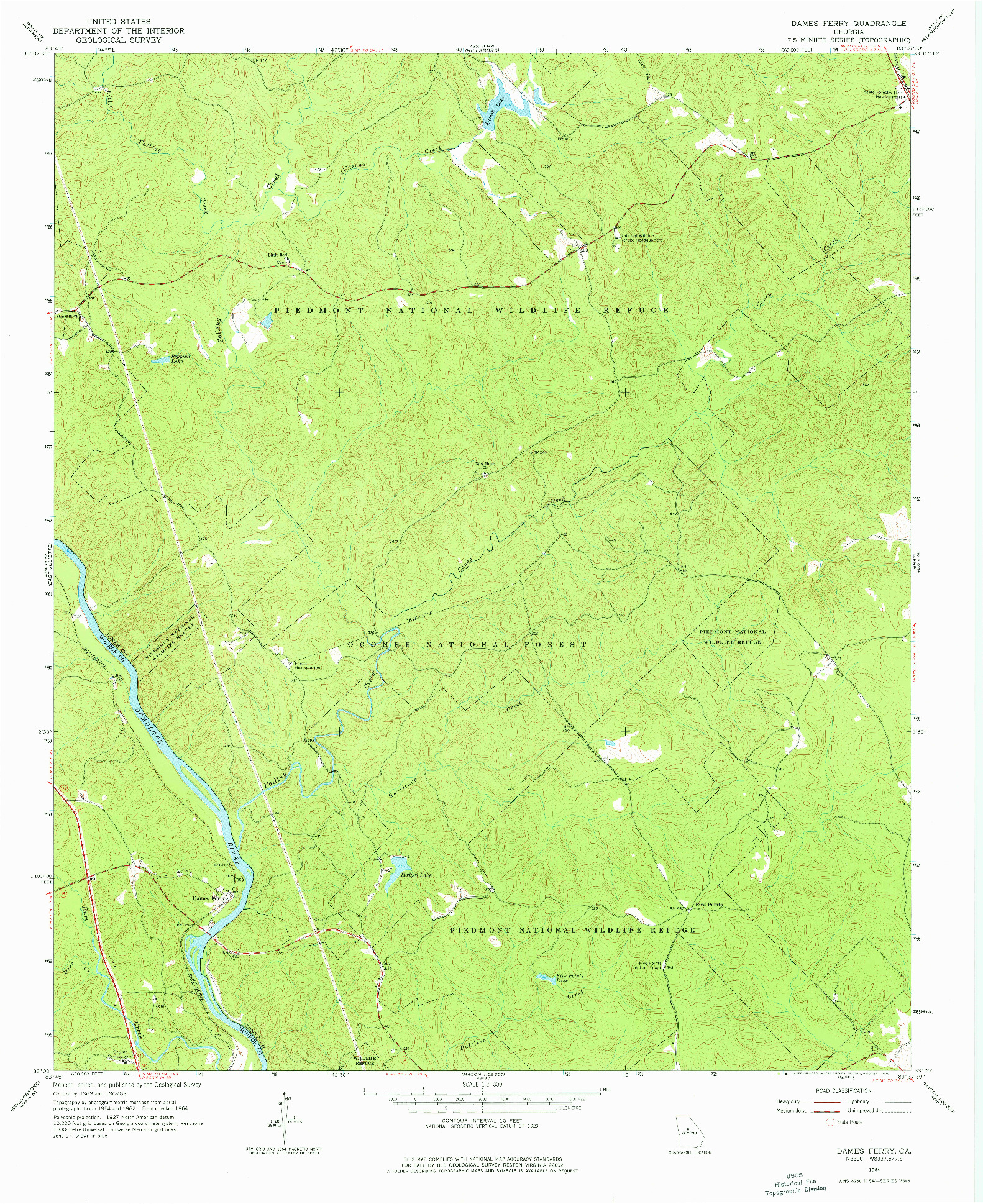 USGS 1:24000-SCALE QUADRANGLE FOR DAMES FERRY, GA 1964