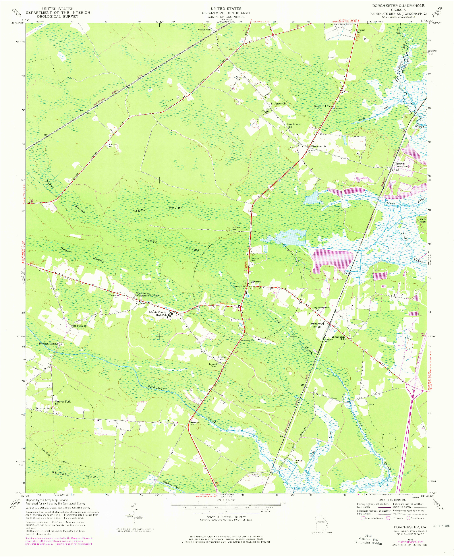 USGS 1:24000-SCALE QUADRANGLE FOR DORCHESTER, GA 1958