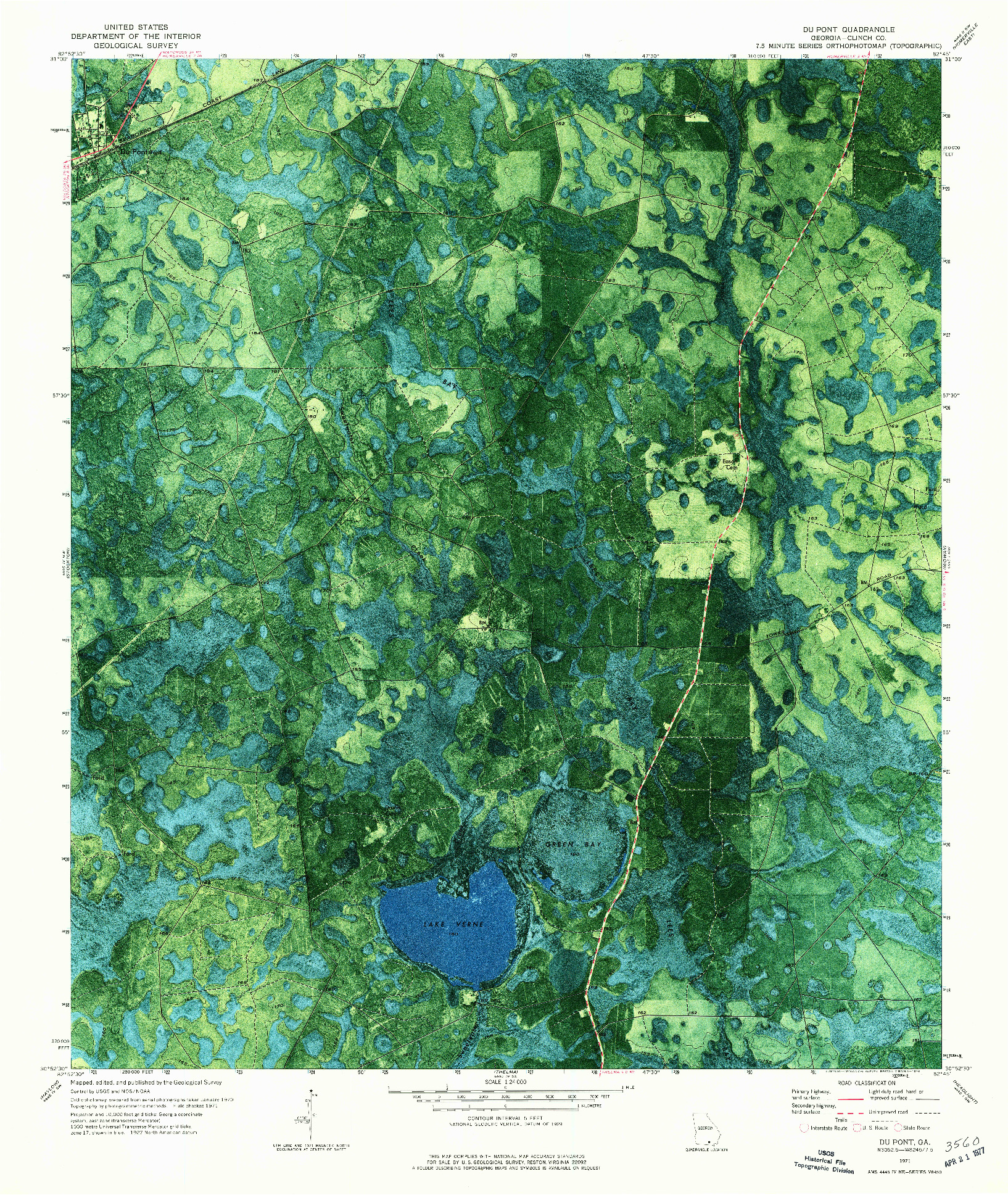 USGS 1:24000-SCALE QUADRANGLE FOR DU PONT, GA 1971