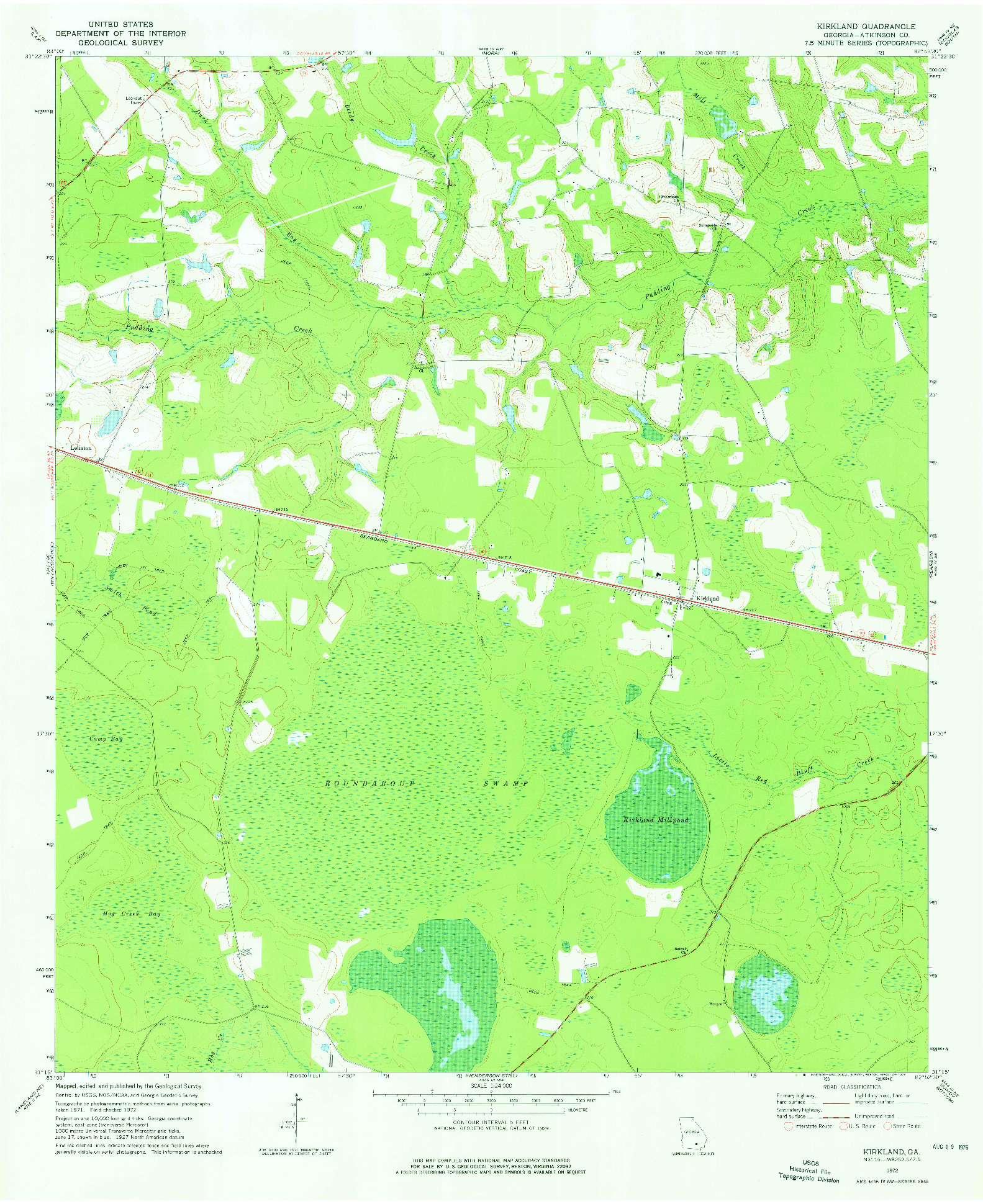 USGS 1:24000-SCALE QUADRANGLE FOR KIRKLAND, GA 1972