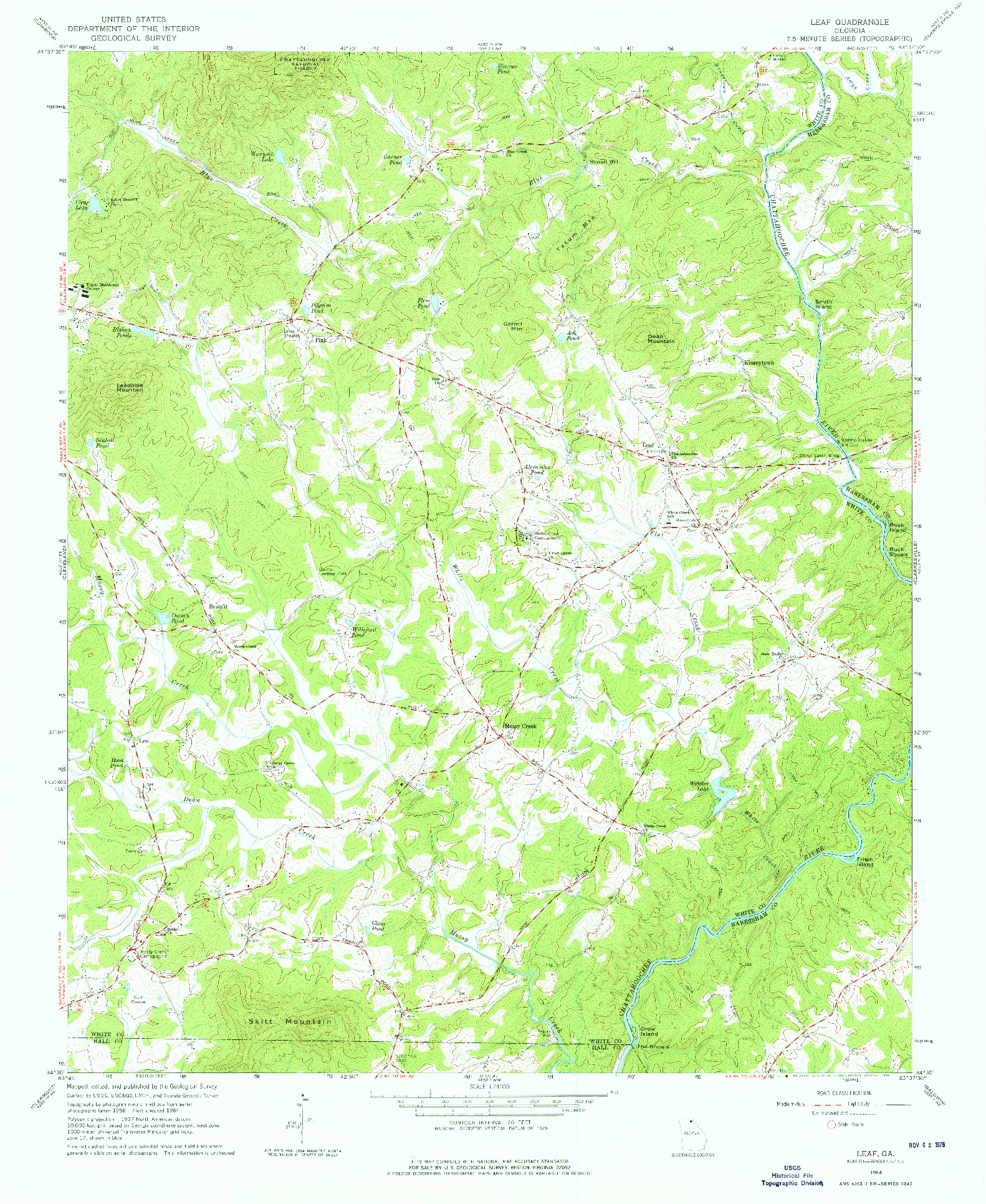 USGS 1:24000-SCALE QUADRANGLE FOR LEAF, GA 1964