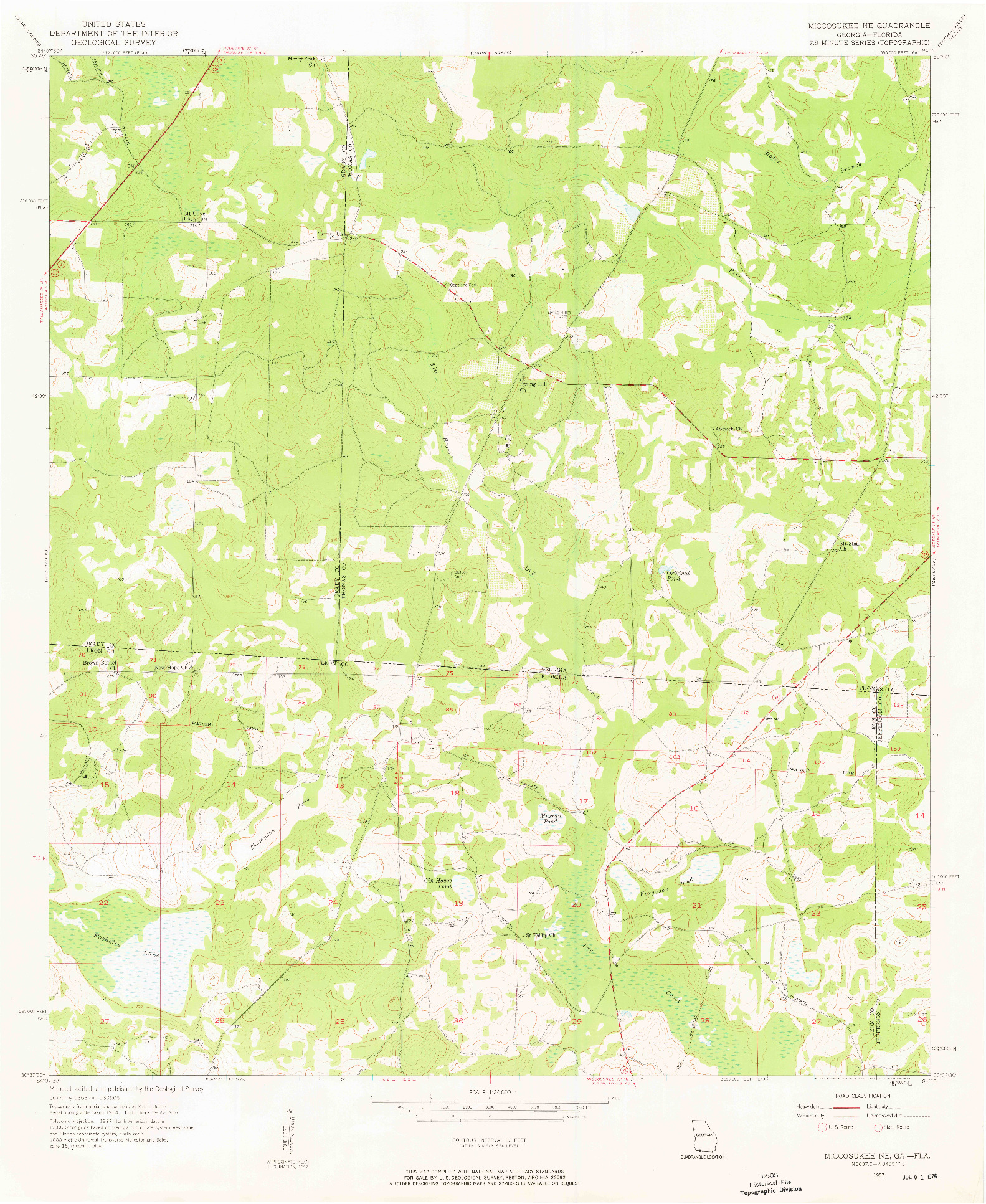 USGS 1:24000-SCALE QUADRANGLE FOR MICCOSUKEE NE, GA 1957