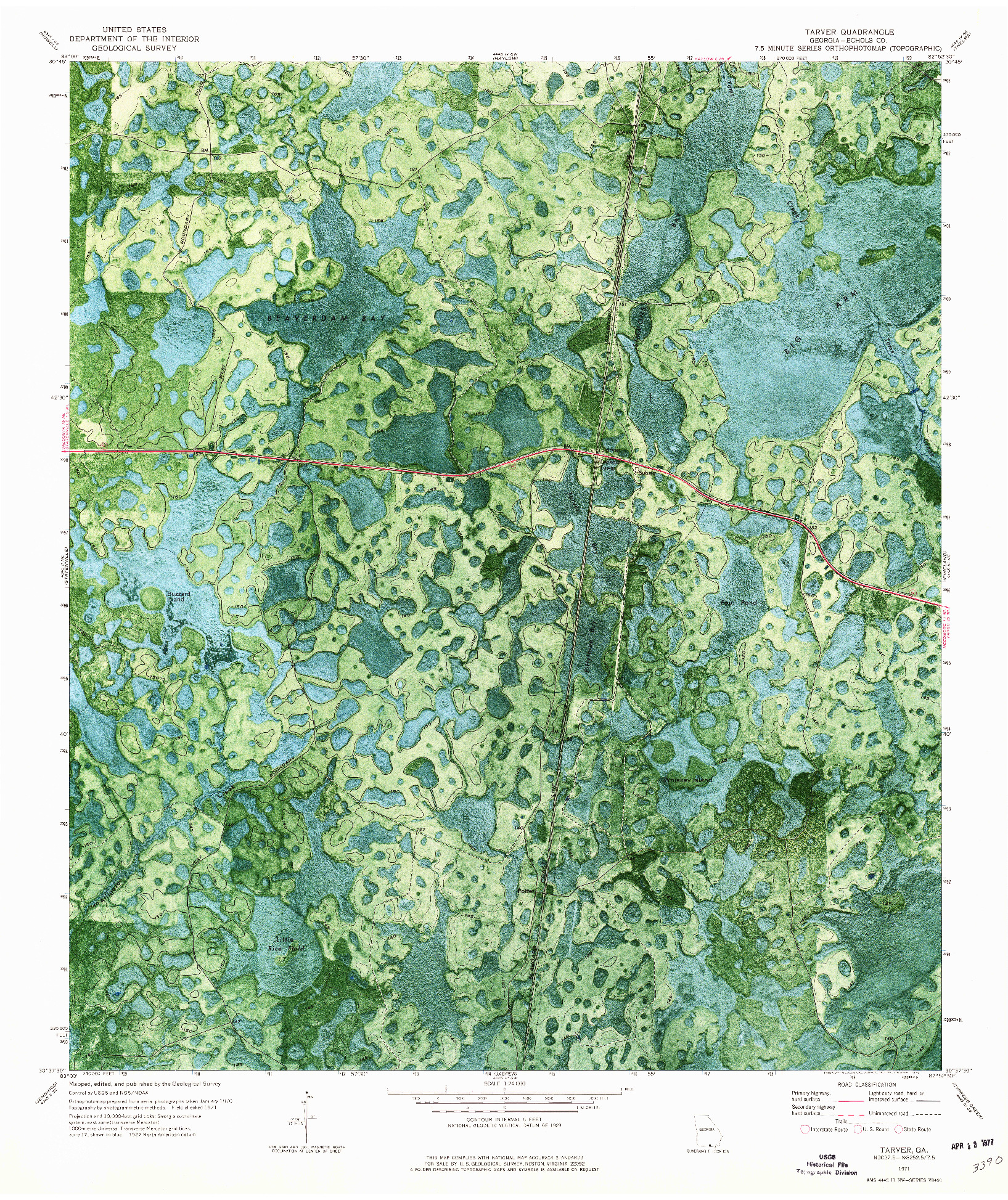 USGS 1:24000-SCALE QUADRANGLE FOR TARVER, GA 1971