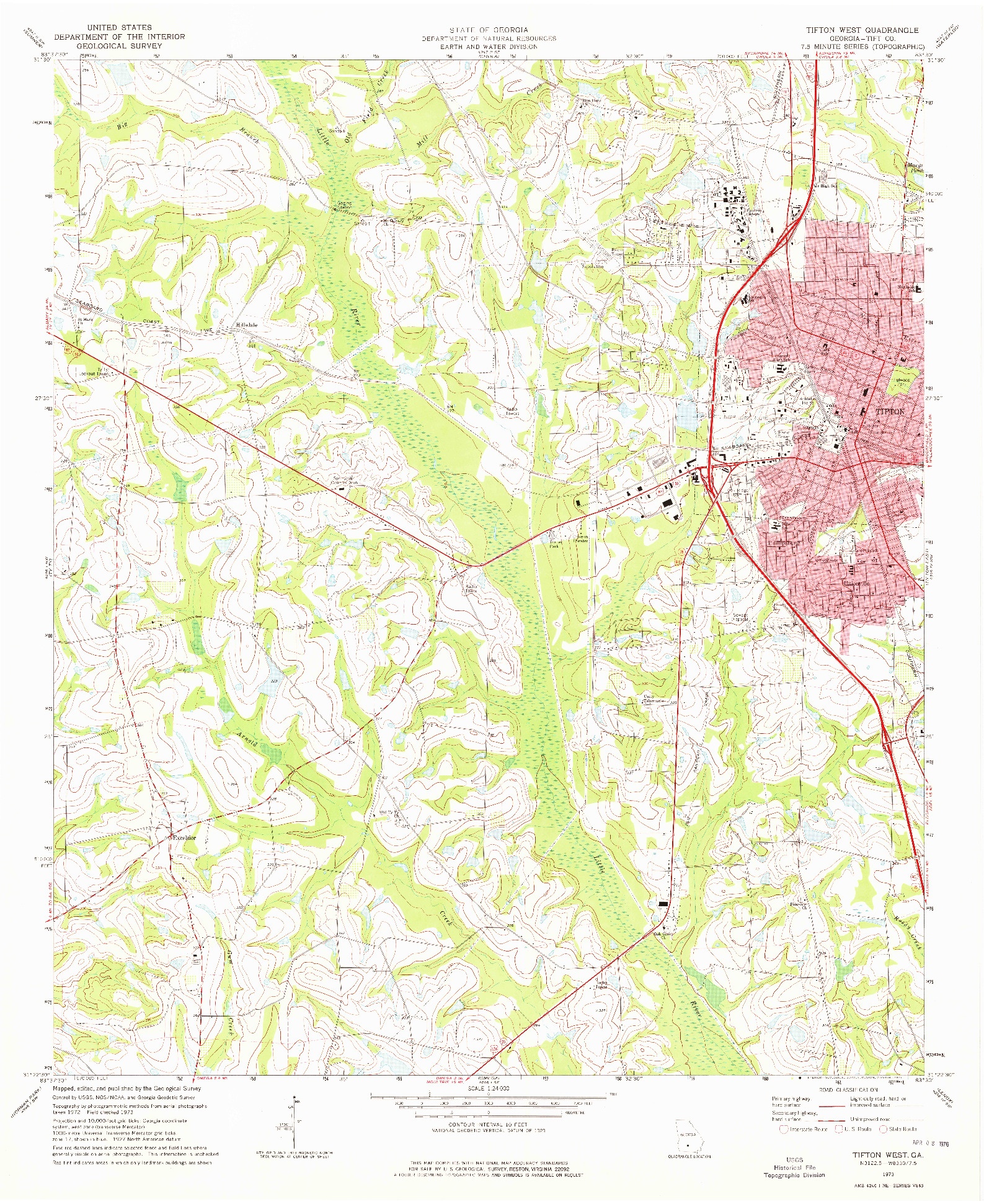 USGS 1:24000-SCALE QUADRANGLE FOR TIFTON WEST, GA 1973