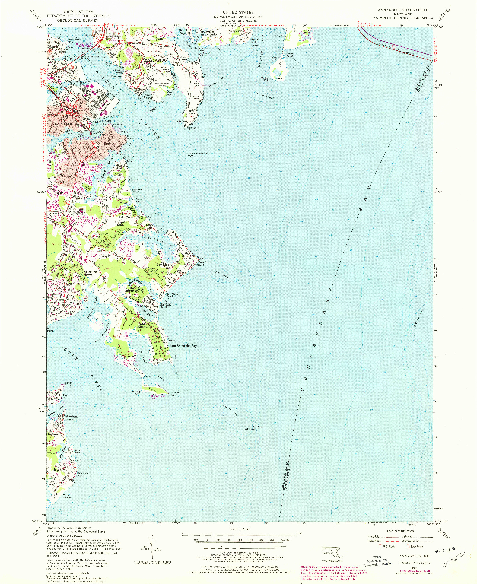 USGS 1:24000-SCALE QUADRANGLE FOR ANNAPOLIS, MD 1957