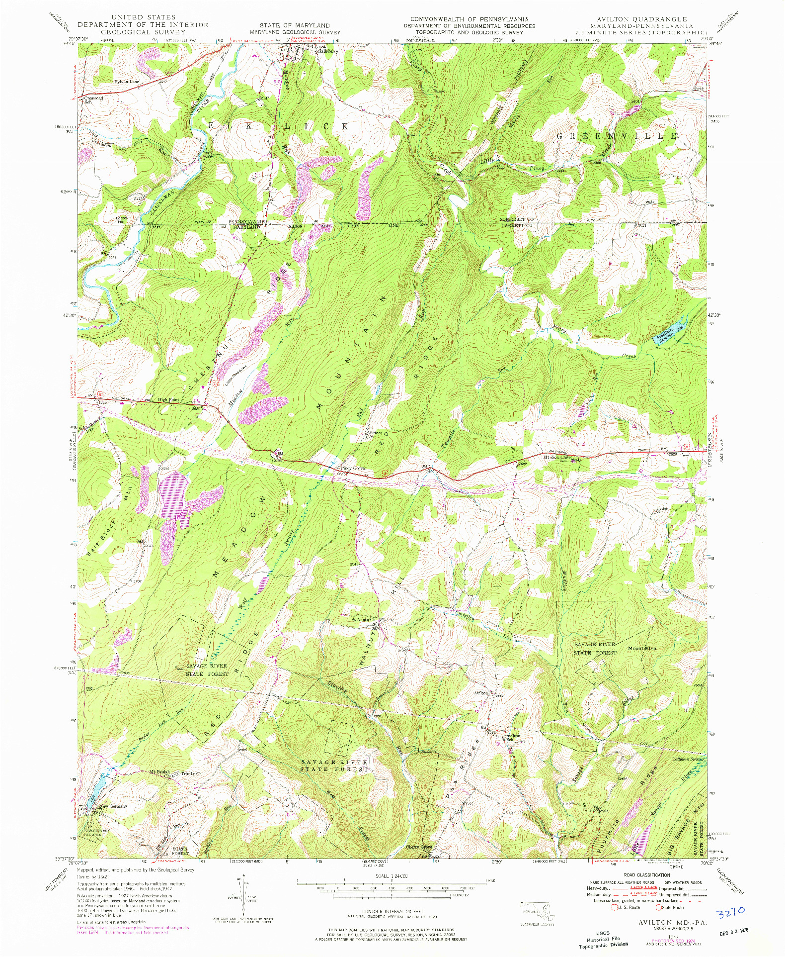 USGS 1:24000-SCALE QUADRANGLE FOR AVILTON, MD 1947