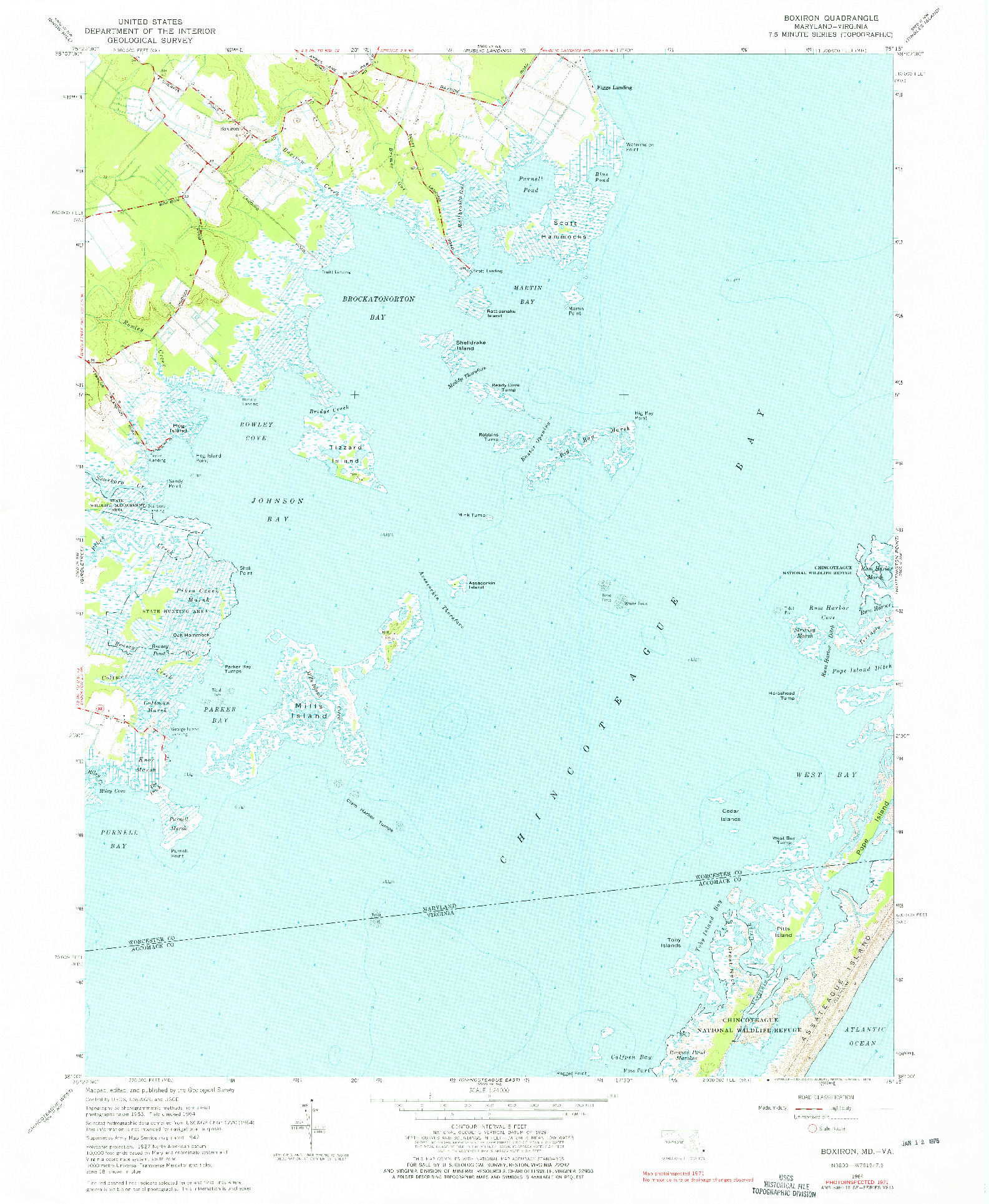 USGS 1:24000-SCALE QUADRANGLE FOR BOXIRON, MD 1964