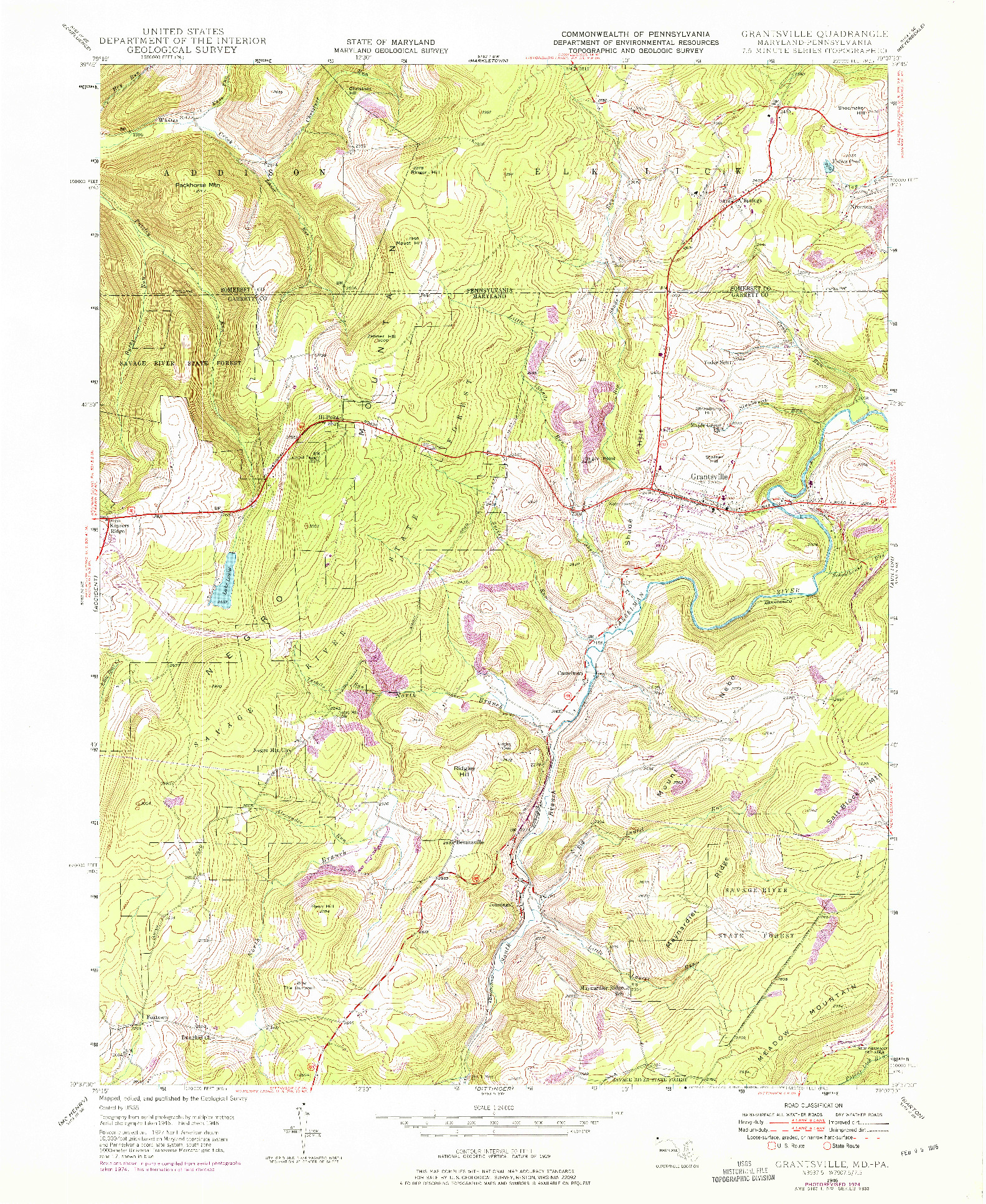 USGS 1:24000-SCALE QUADRANGLE FOR GRANTSVILLE, MD 1946