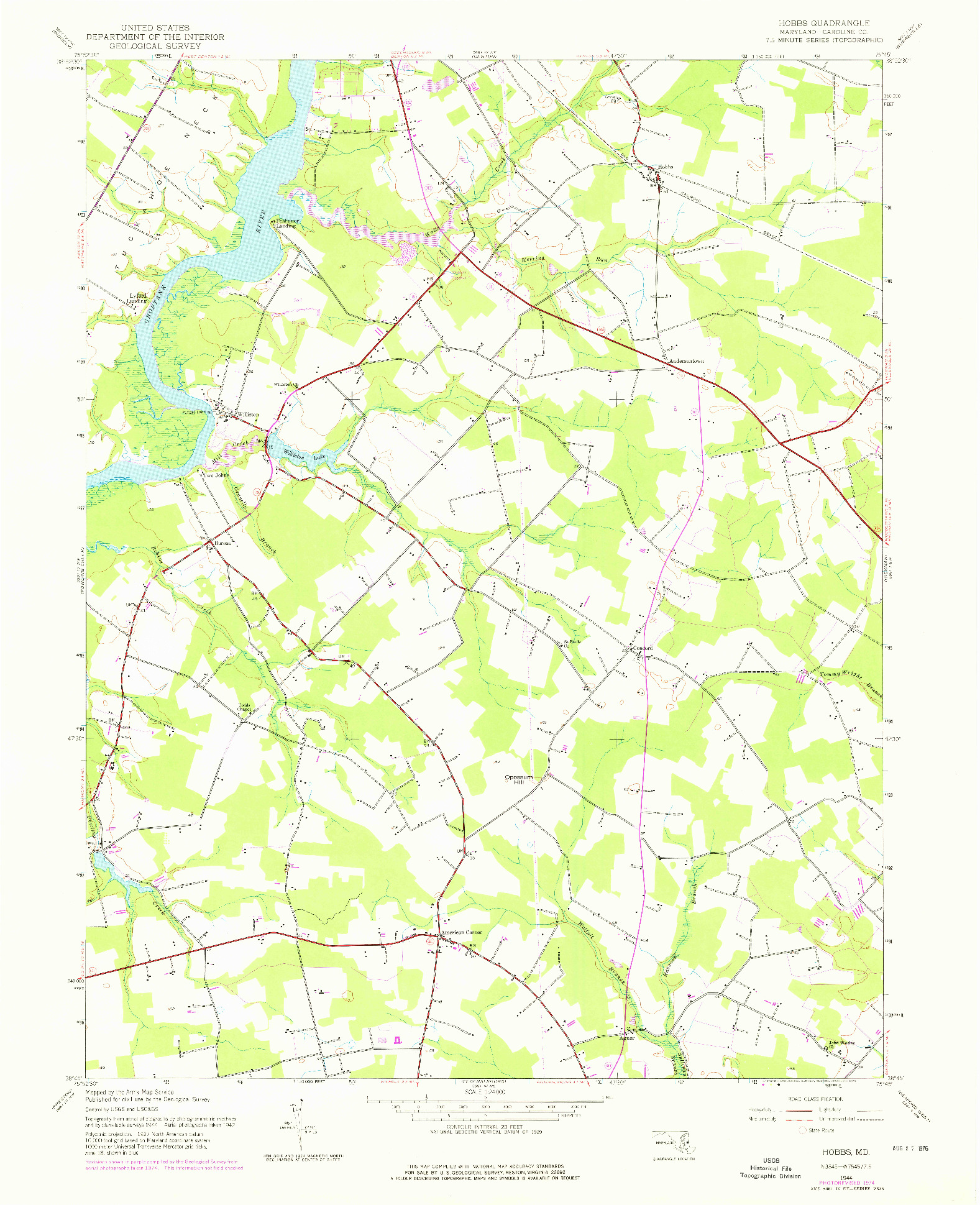 USGS 1:24000-SCALE QUADRANGLE FOR HOBBS, MD 1944