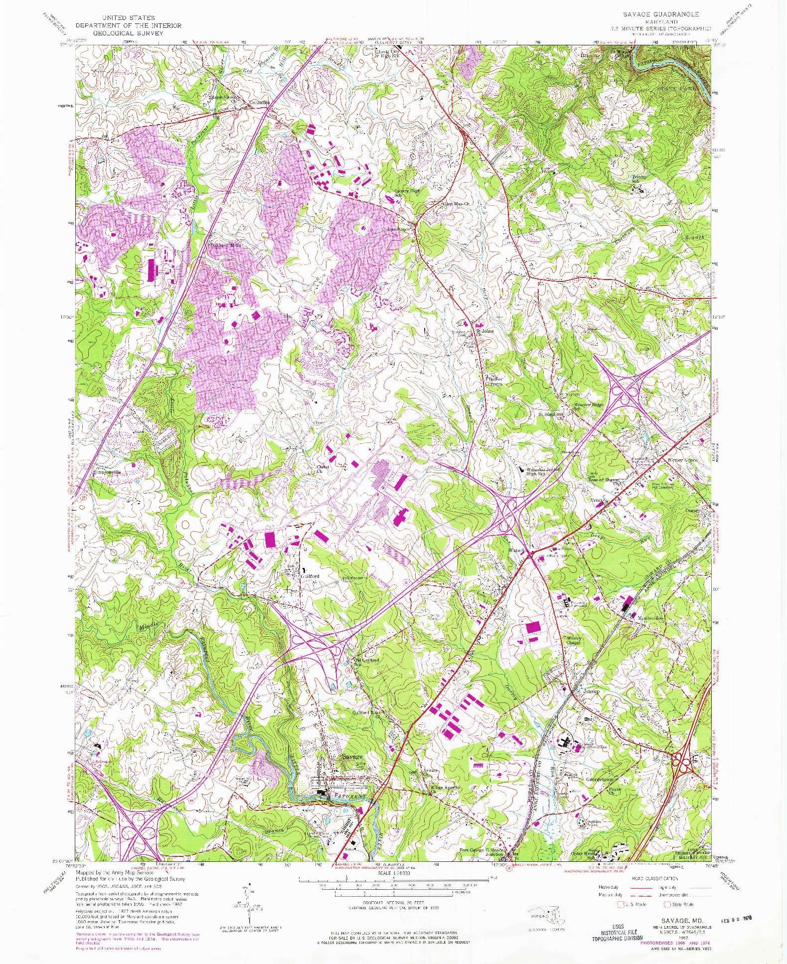 USGS 1:24000-SCALE QUADRANGLE FOR SAVAGE, MD 1957