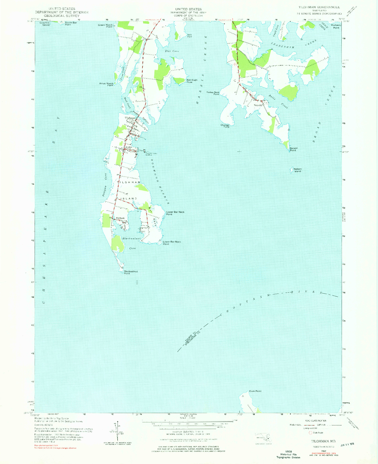USGS 1:24000-SCALE QUADRANGLE FOR TILGHMAN, MD 1942