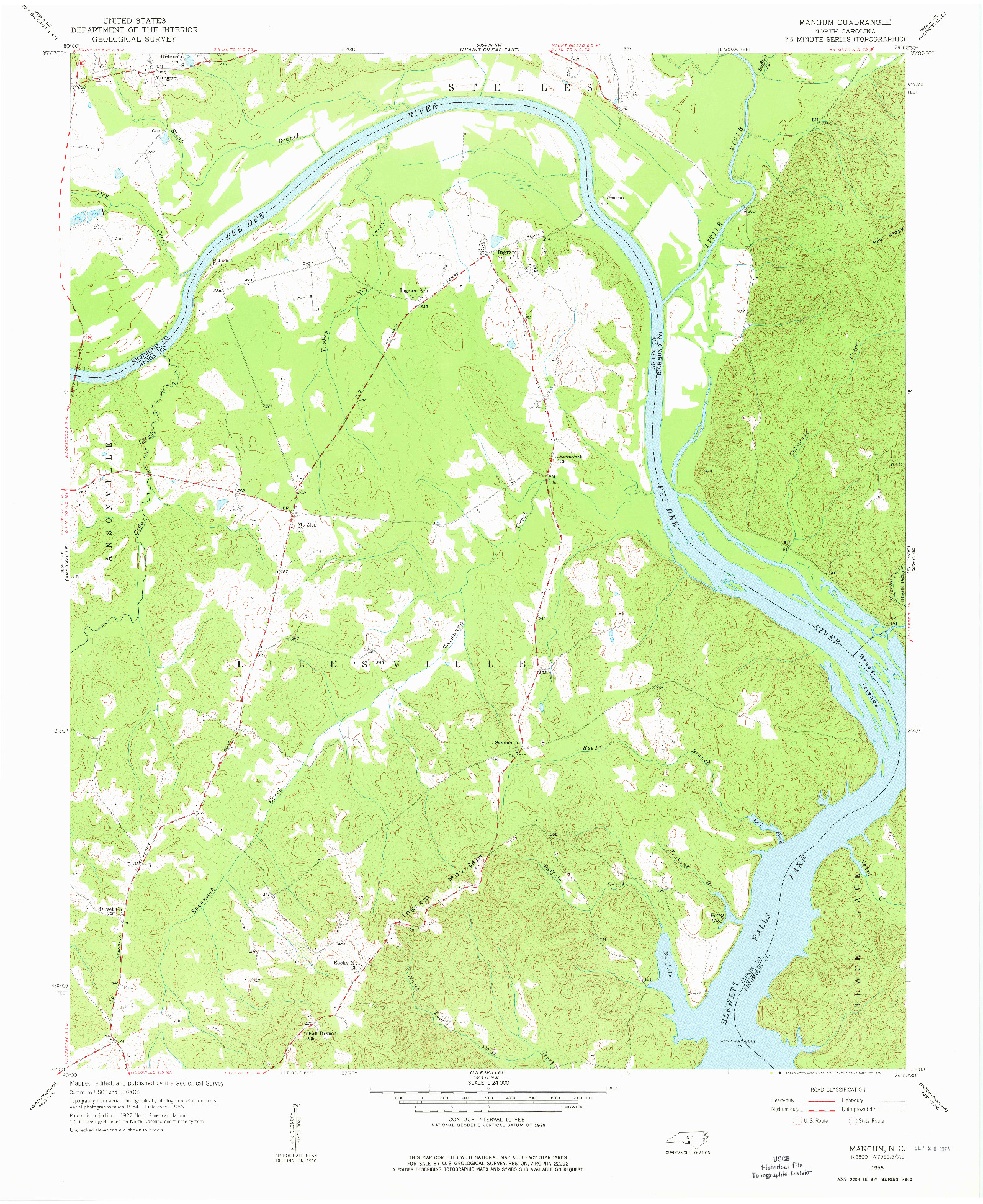 USGS 1:24000-SCALE QUADRANGLE FOR MANGUM, NC 1956