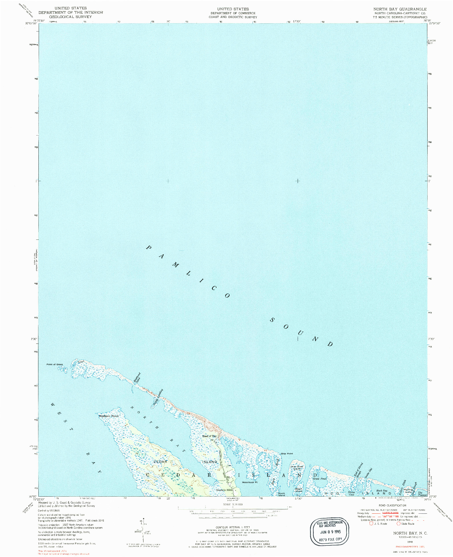 USGS 1:24000-SCALE QUADRANGLE FOR NORTH BAY, NC 1948