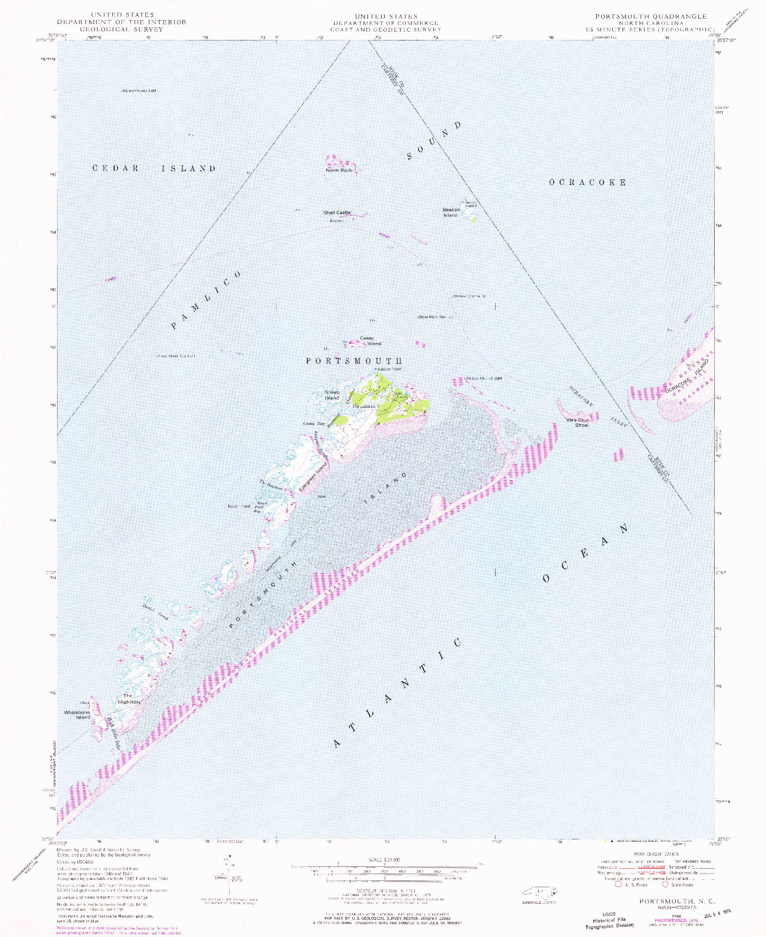 USGS 1:24000-SCALE QUADRANGLE FOR PORTSMOUTH, NC 1948