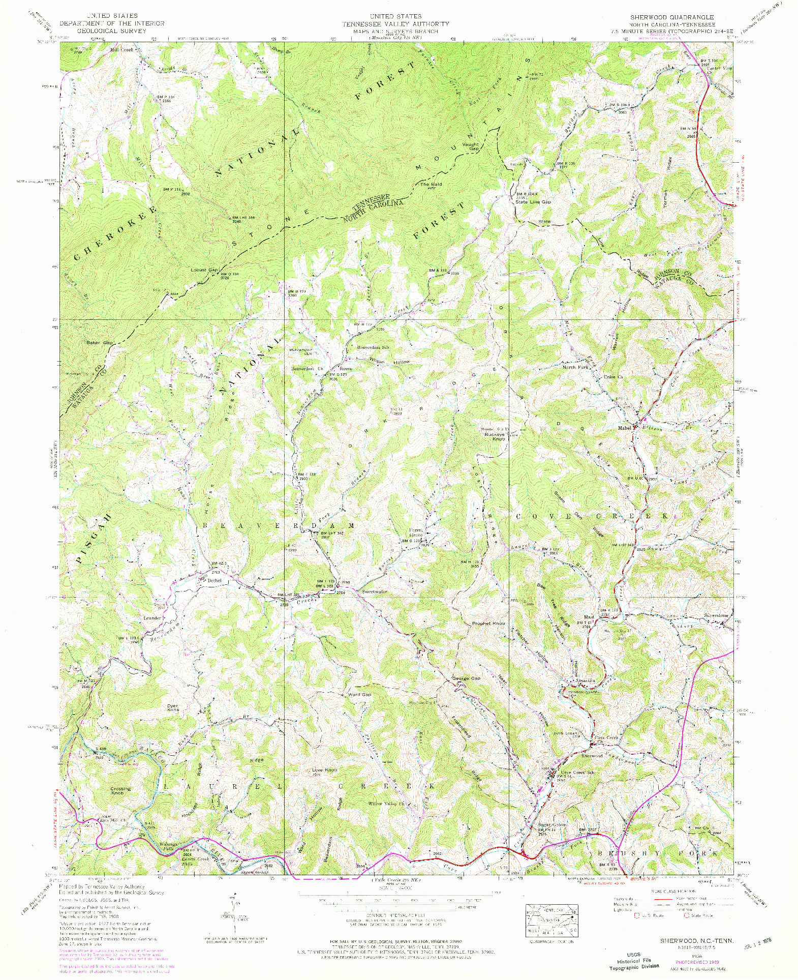 USGS 1:24000-SCALE QUADRANGLE FOR SHERWOOD, NC 1938