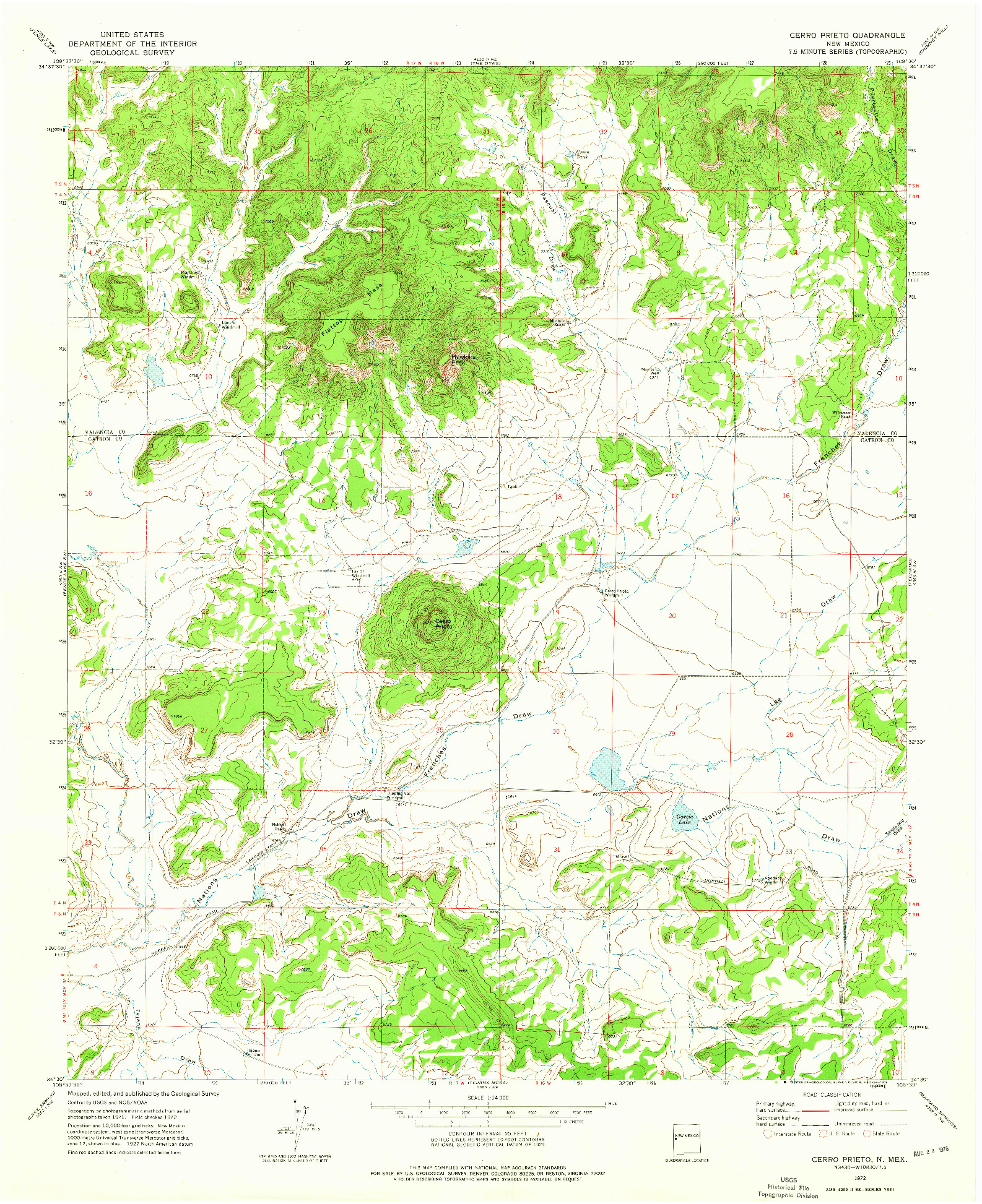 USGS 1:24000-SCALE QUADRANGLE FOR CERRO PRIETO, NM 1972