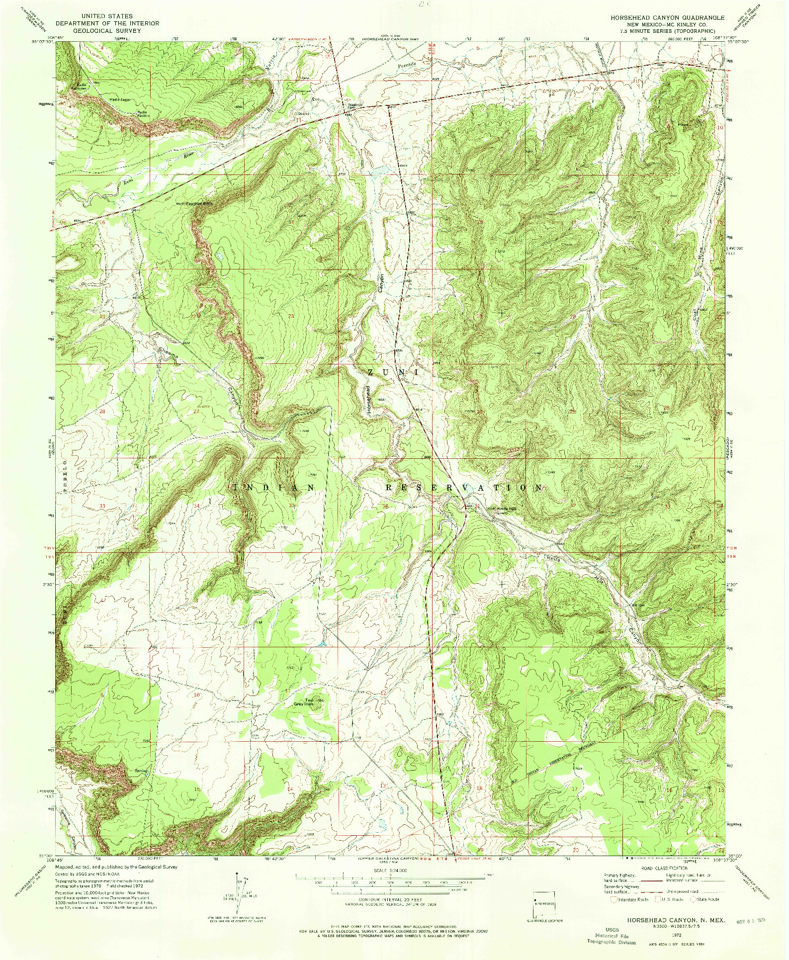 USGS 1:24000-SCALE QUADRANGLE FOR HORSEHEAD CANYON, NM 1972
