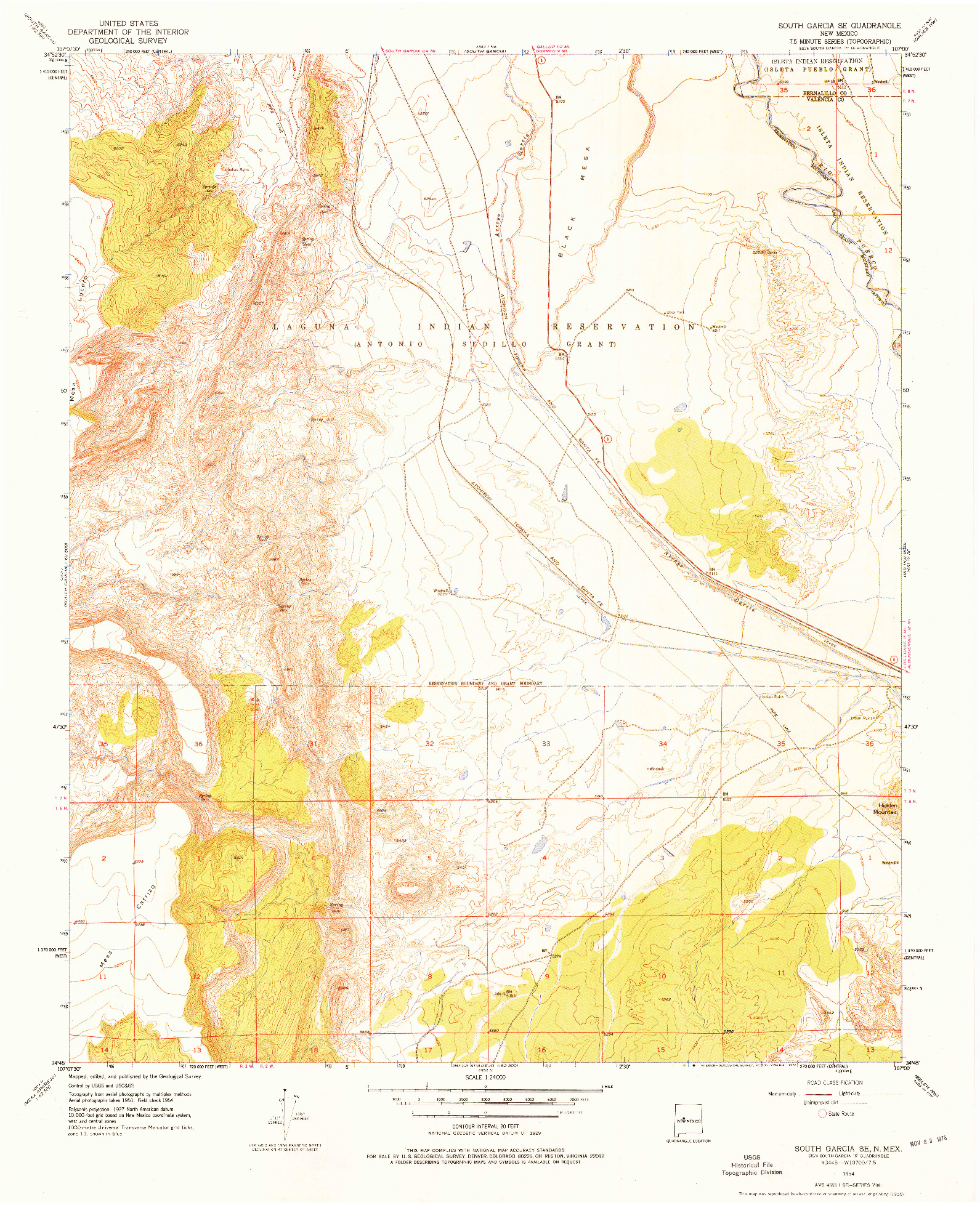 USGS 1:24000-SCALE QUADRANGLE FOR SOUTH GARCIA SE, NM 1954