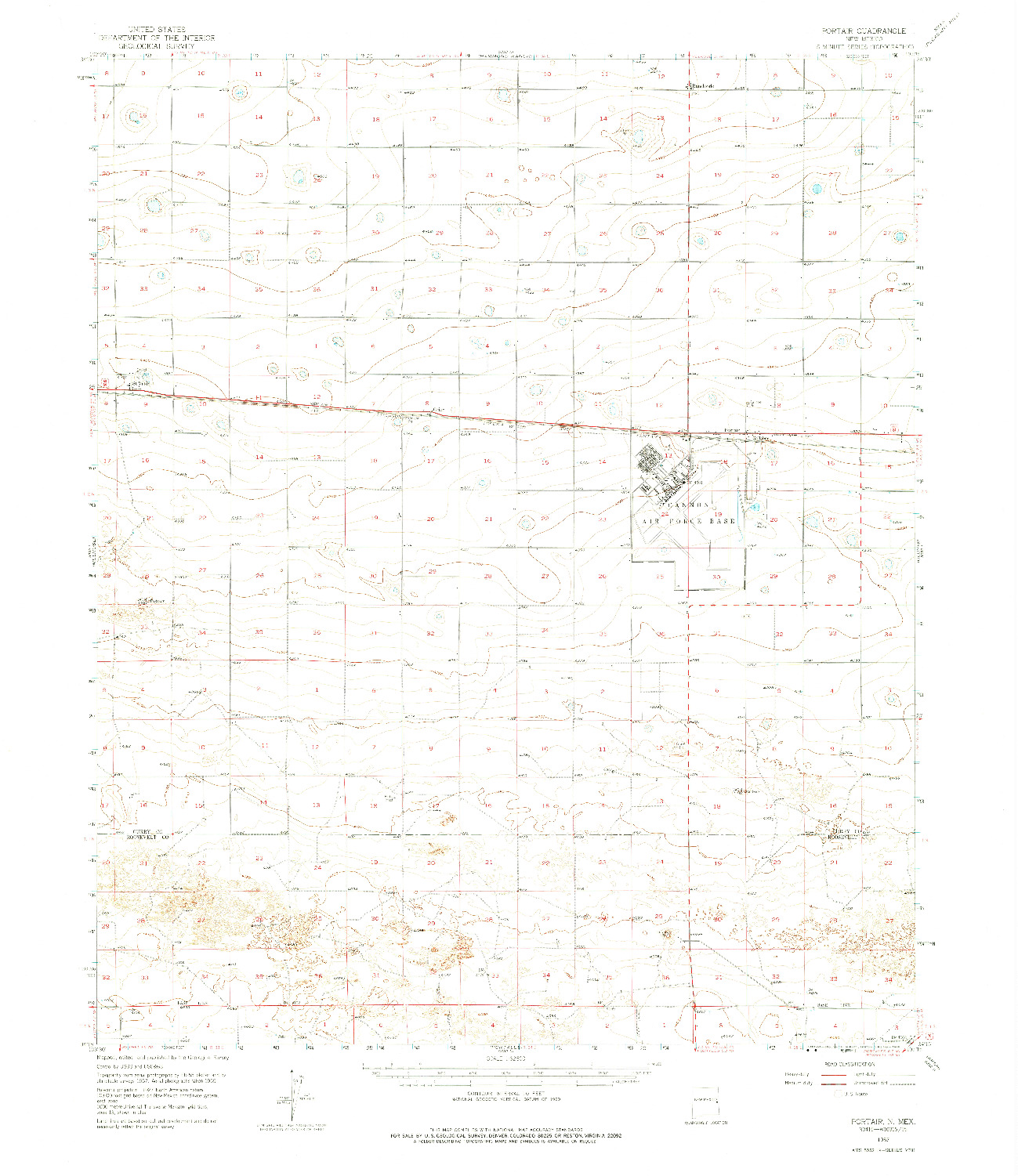 USGS 1:62500-SCALE QUADRANGLE FOR PORTAIR, NM 1957