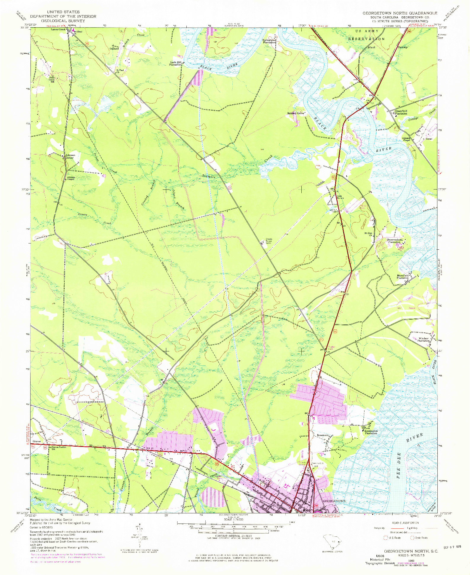 USGS 1:24000-SCALE QUADRANGLE FOR GEORGETOWN NORTH, SC 1943