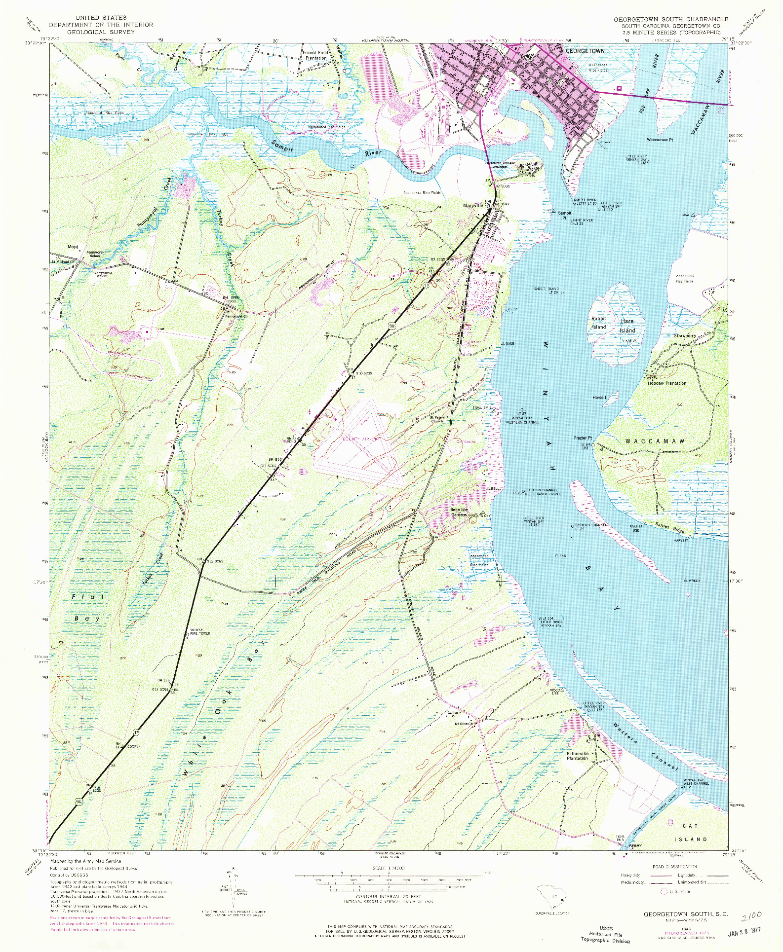 USGS 1:24000-SCALE QUADRANGLE FOR GEORGETOWN SOUTH, SC 1943