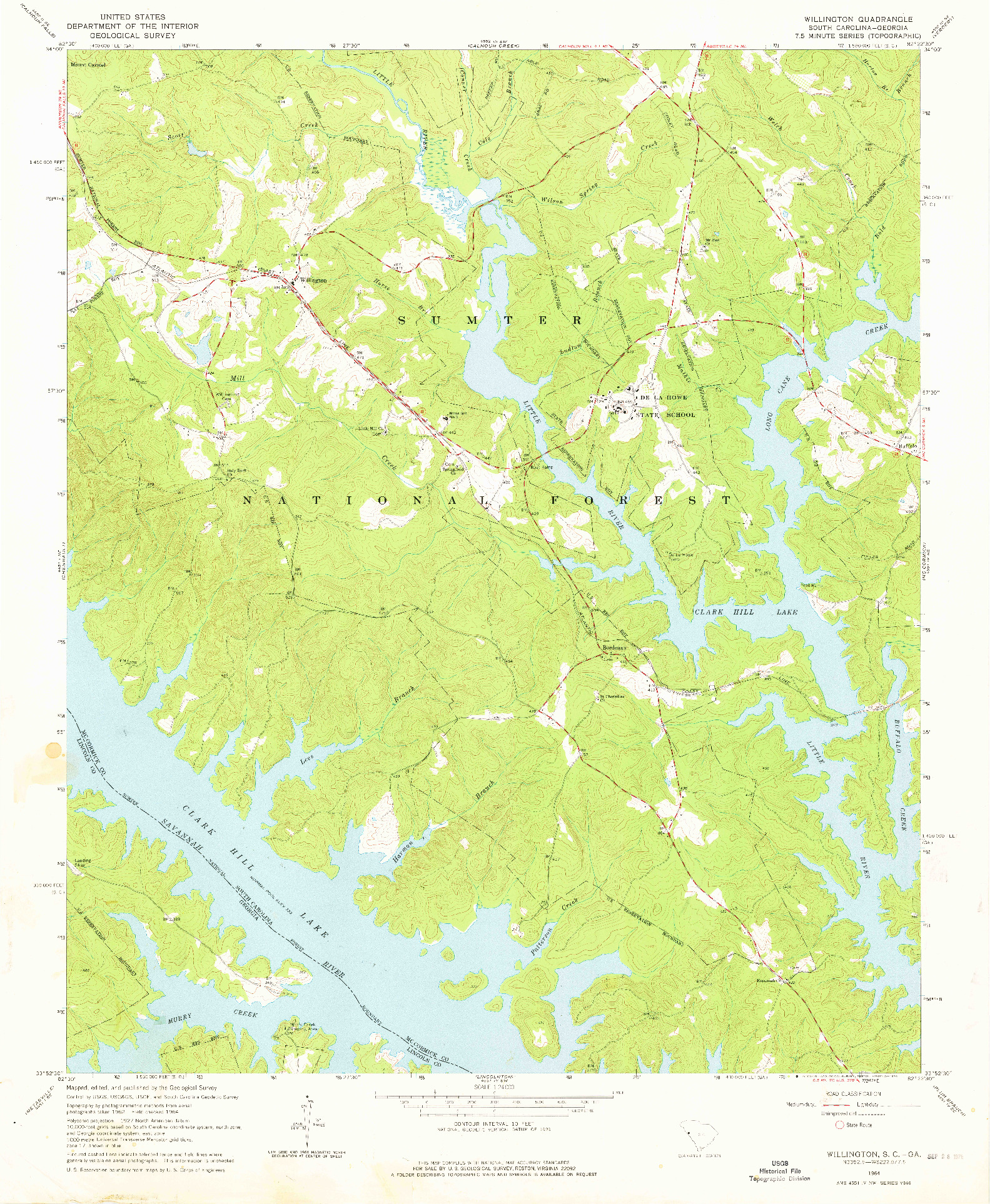 USGS 1:24000-SCALE QUADRANGLE FOR WILLINGTON, SC 1964