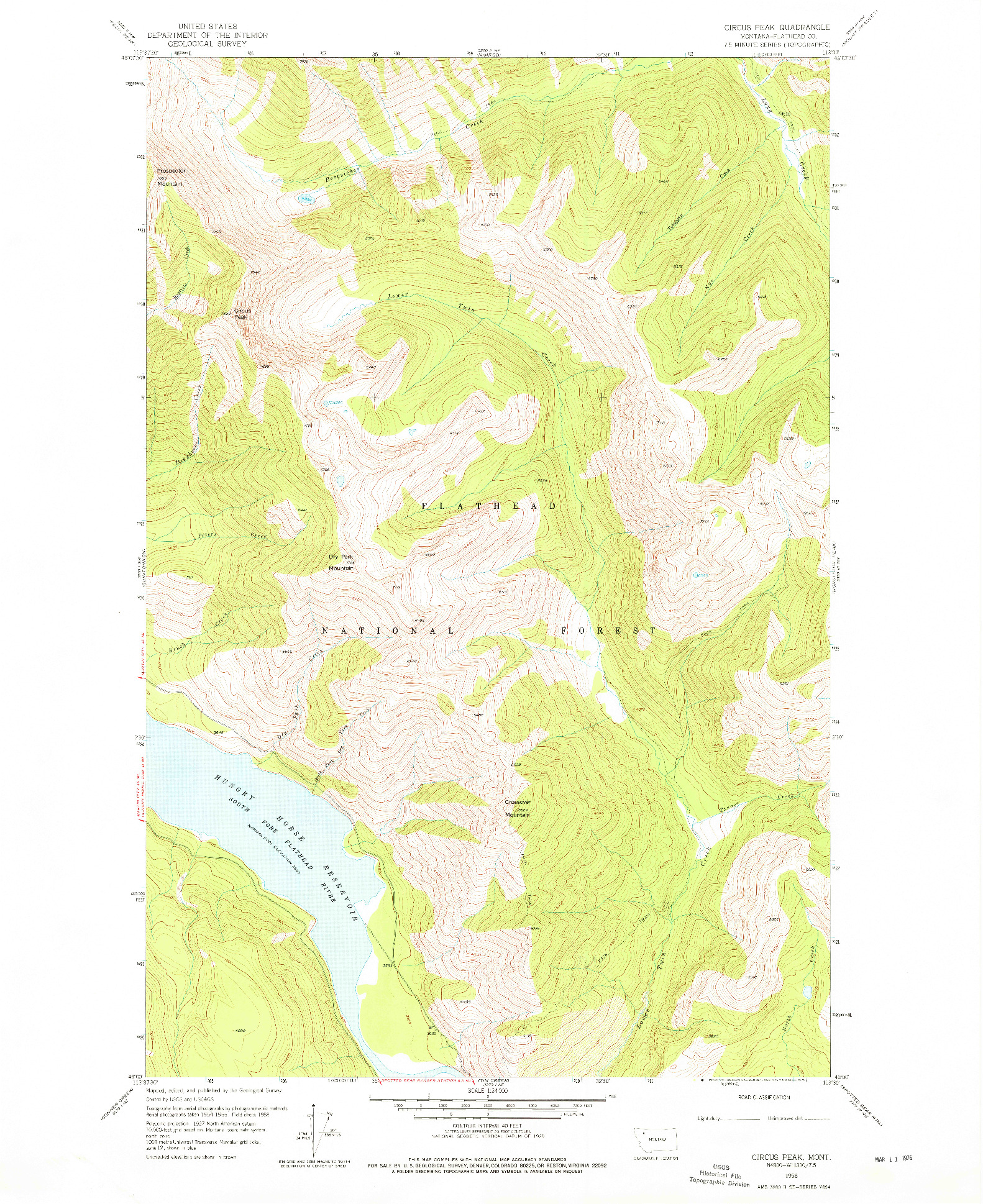 USGS 1:24000-SCALE QUADRANGLE FOR CIRCUS PEAK, MT 1958