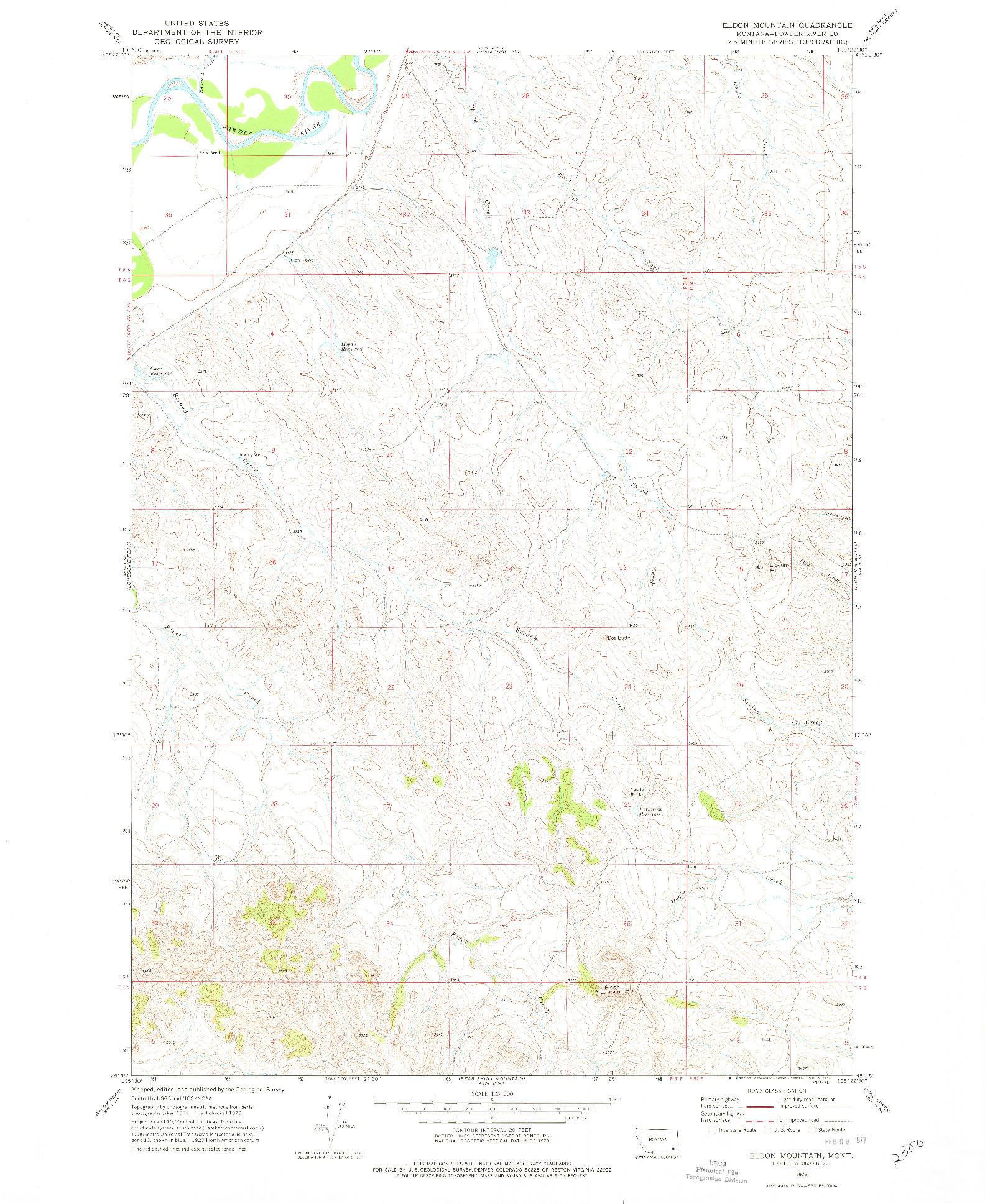 USGS 1:24000-SCALE QUADRANGLE FOR ELDON MOUNTAIN, MT 1973