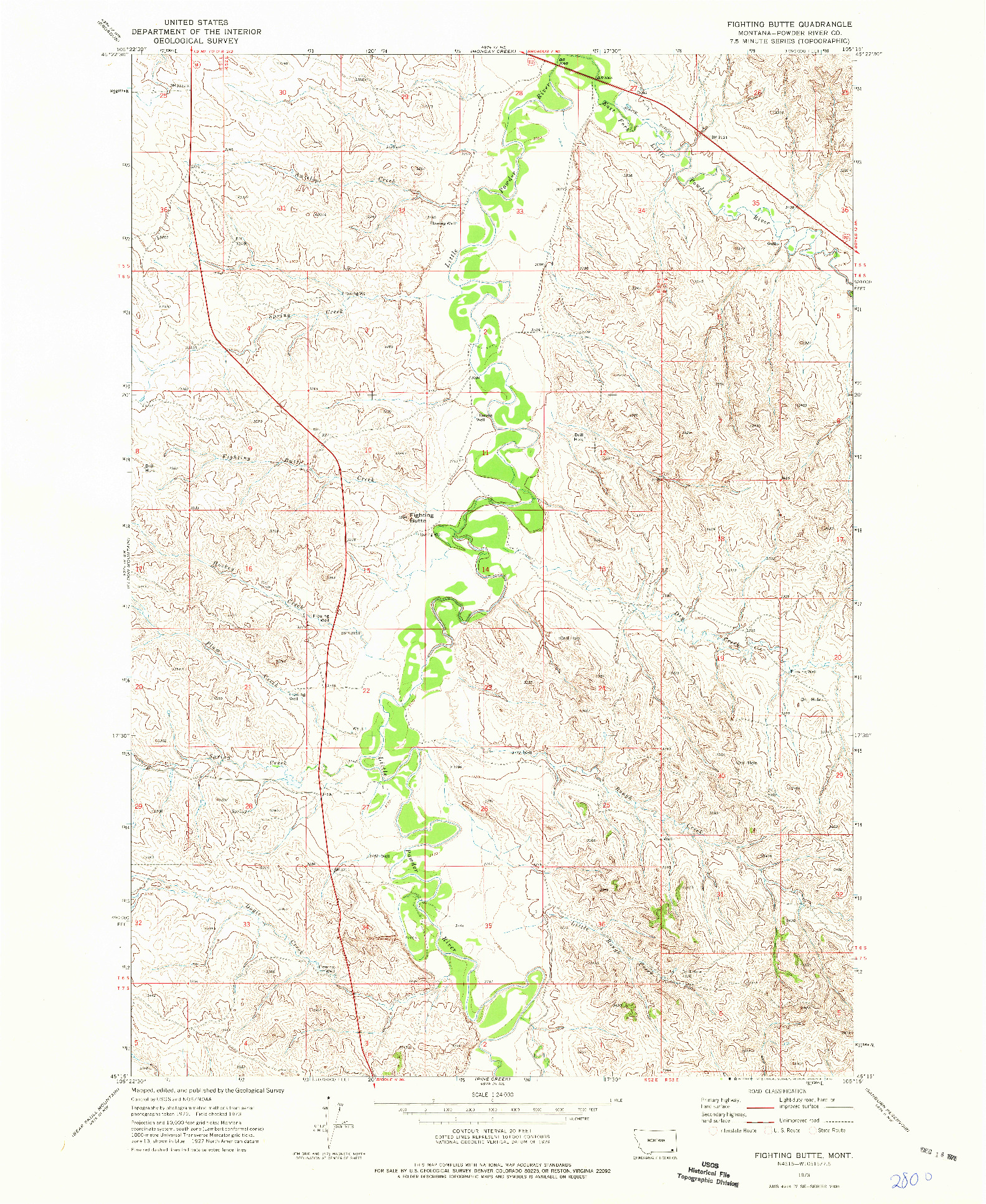 USGS 1:24000-SCALE QUADRANGLE FOR FIGHTING BUTTE, MT 1973