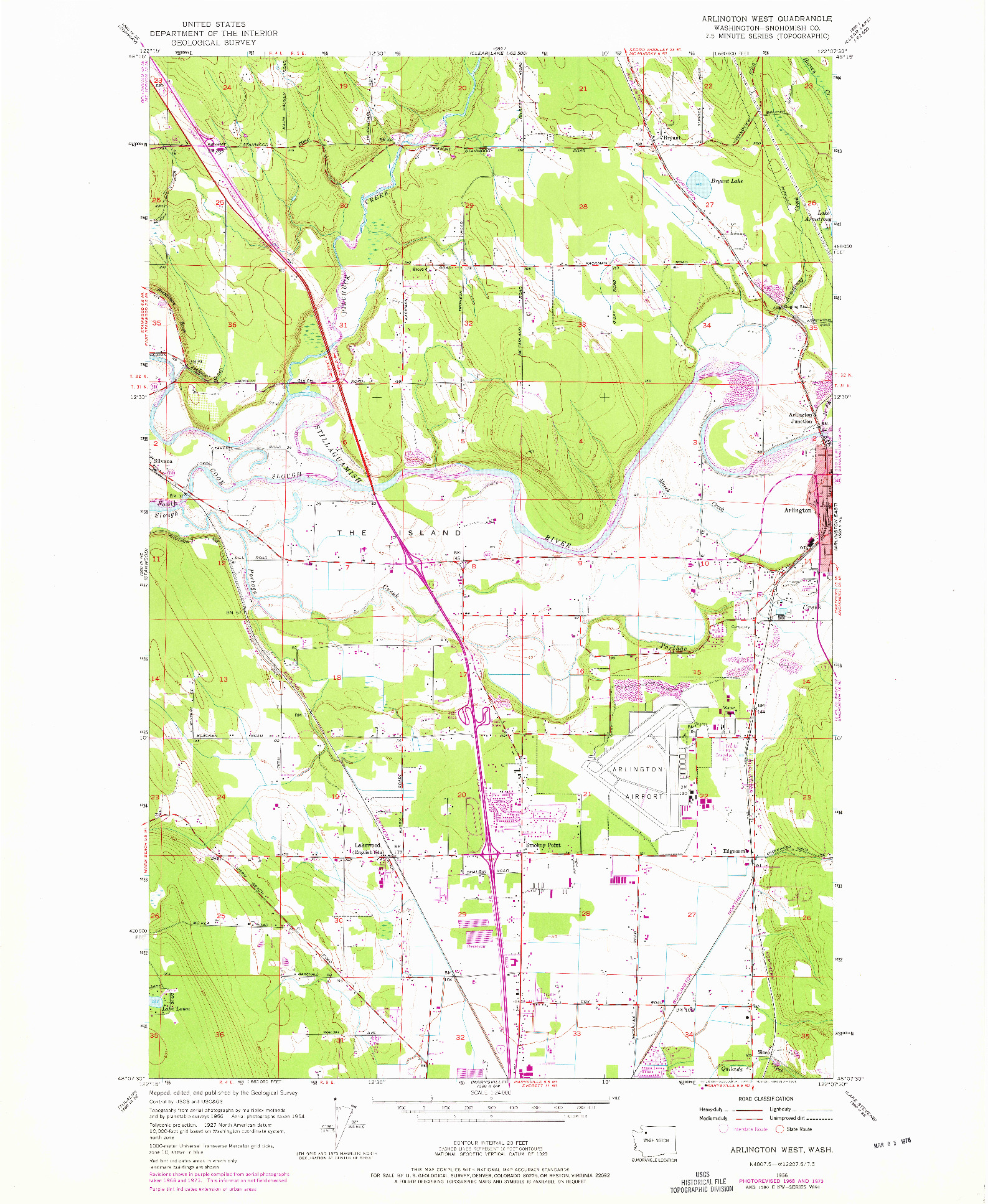 USGS 1:24000-SCALE QUADRANGLE FOR ARLINGTON WEST, WA 1956