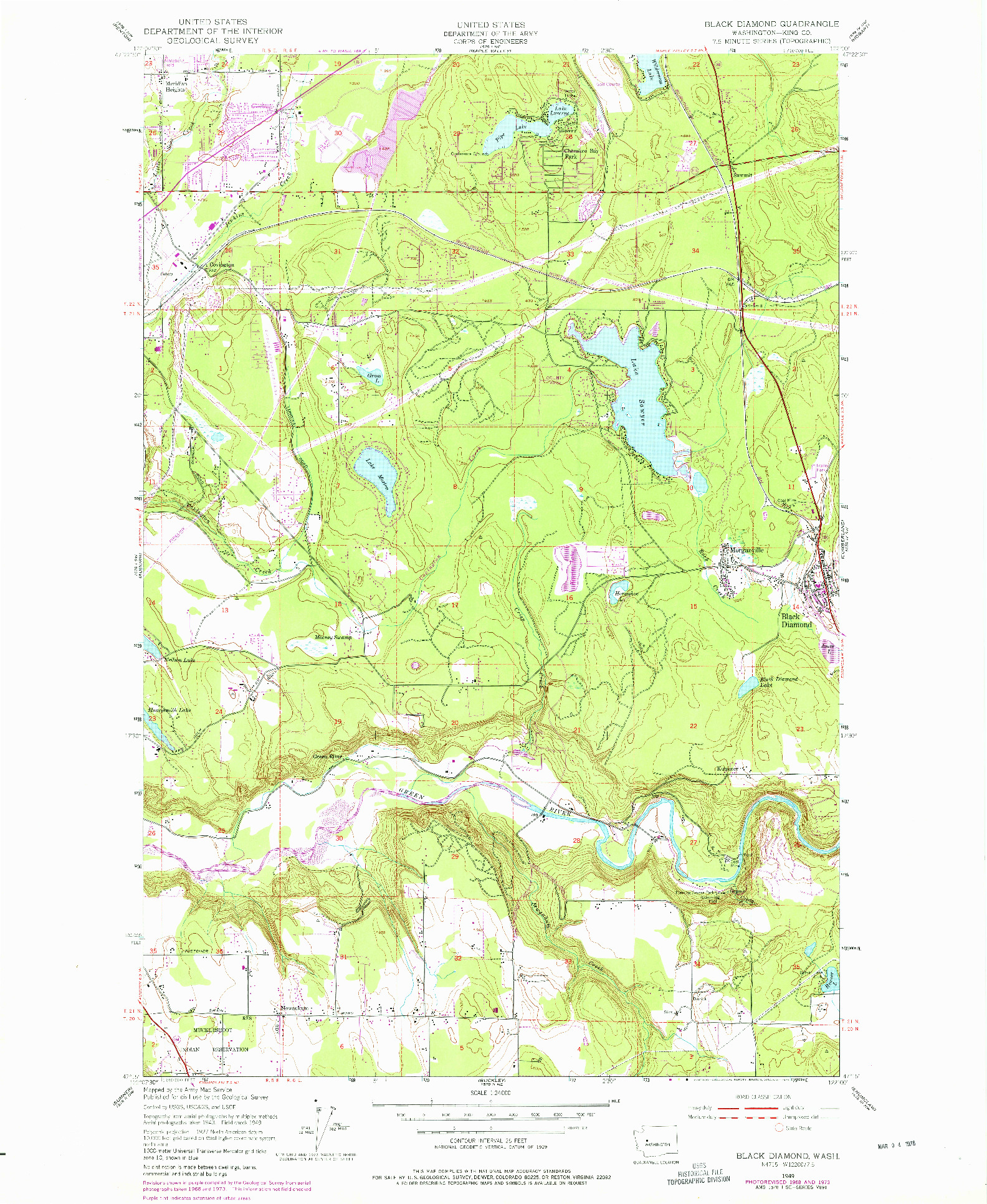 USGS 1:24000-SCALE QUADRANGLE FOR BLACK DIAMOND, WA 1949