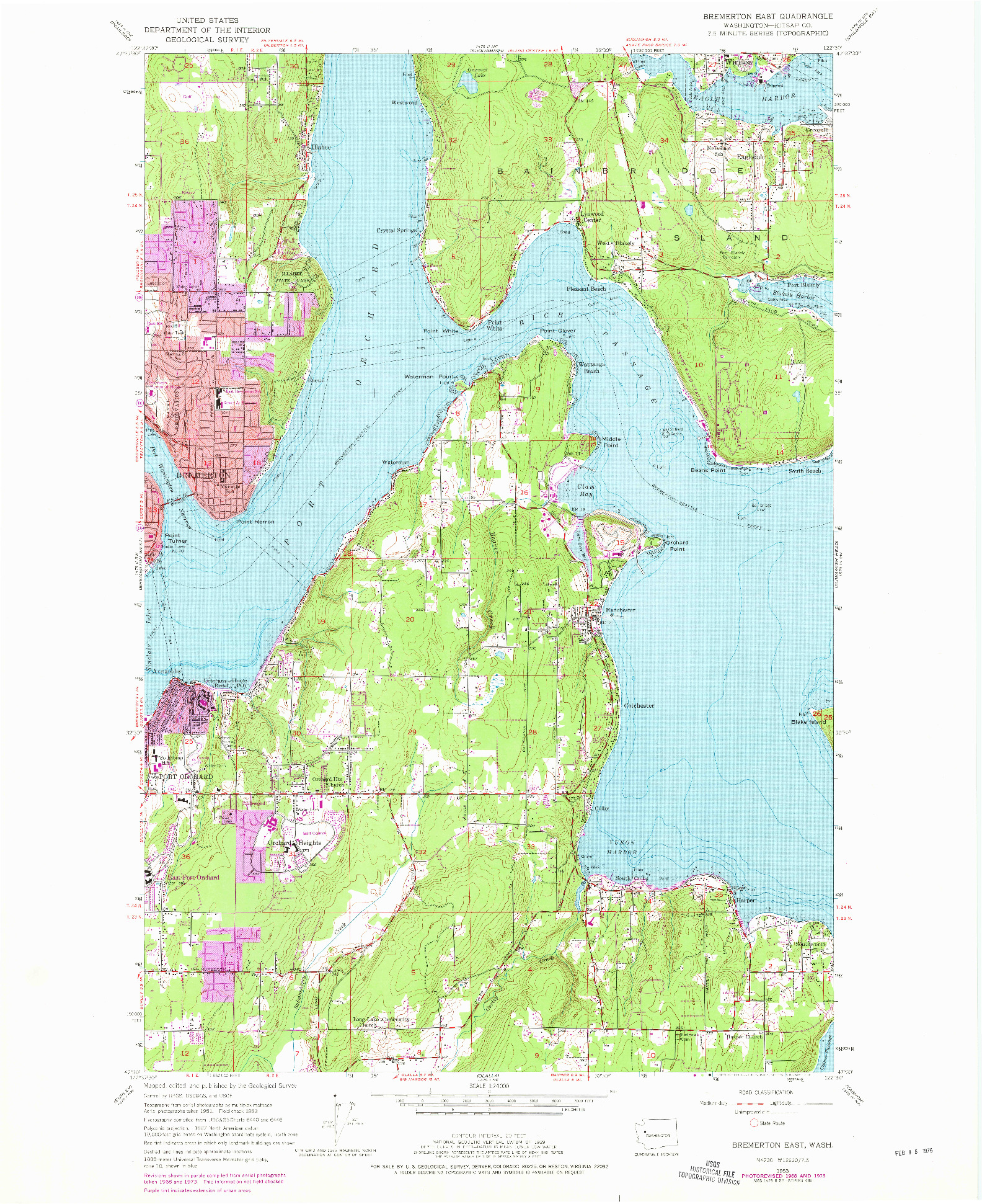 USGS 1:24000-SCALE QUADRANGLE FOR BREMERTON EAST, WA 1953