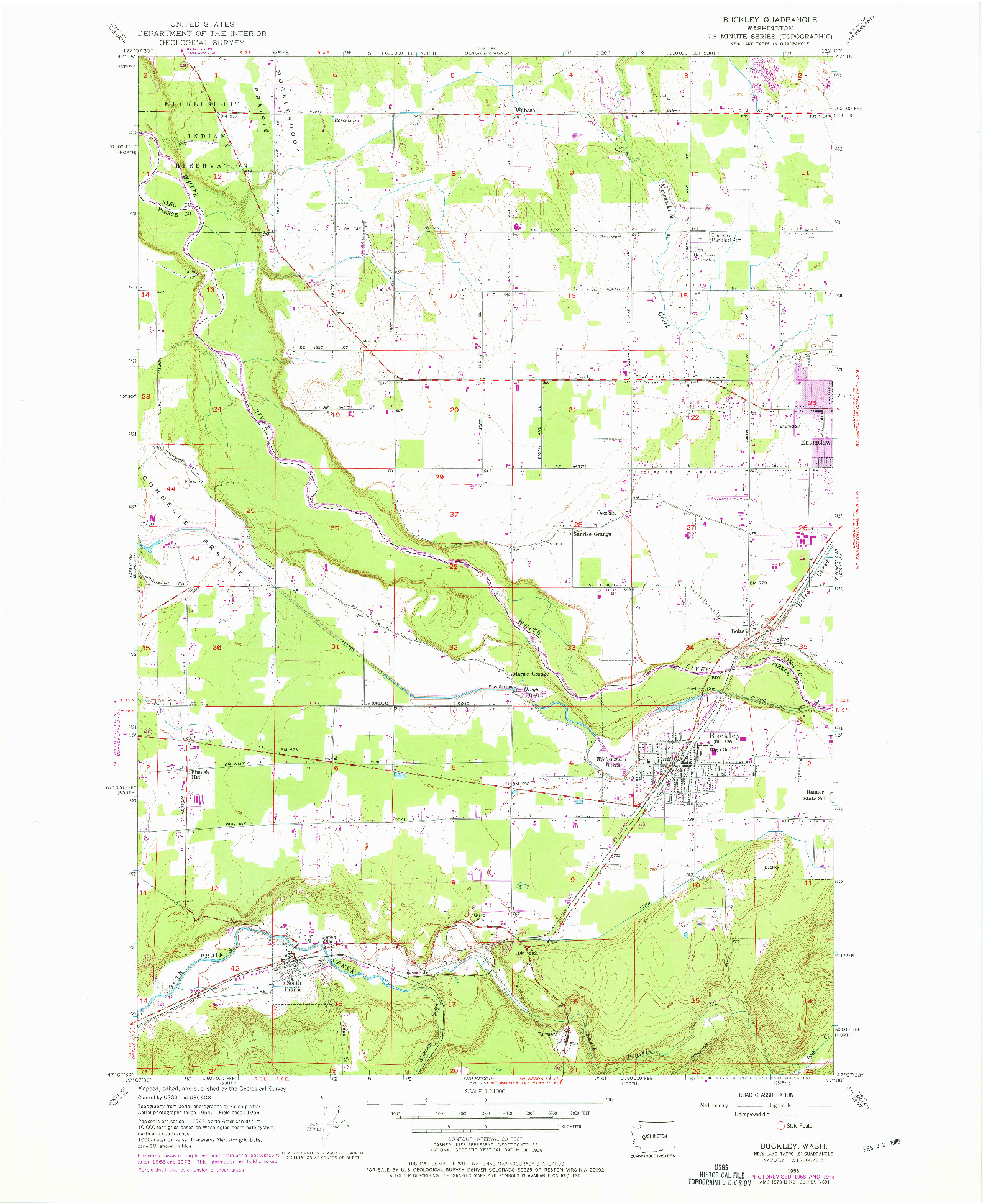 USGS 1:24000-SCALE QUADRANGLE FOR BUCKLEY, WA 1956