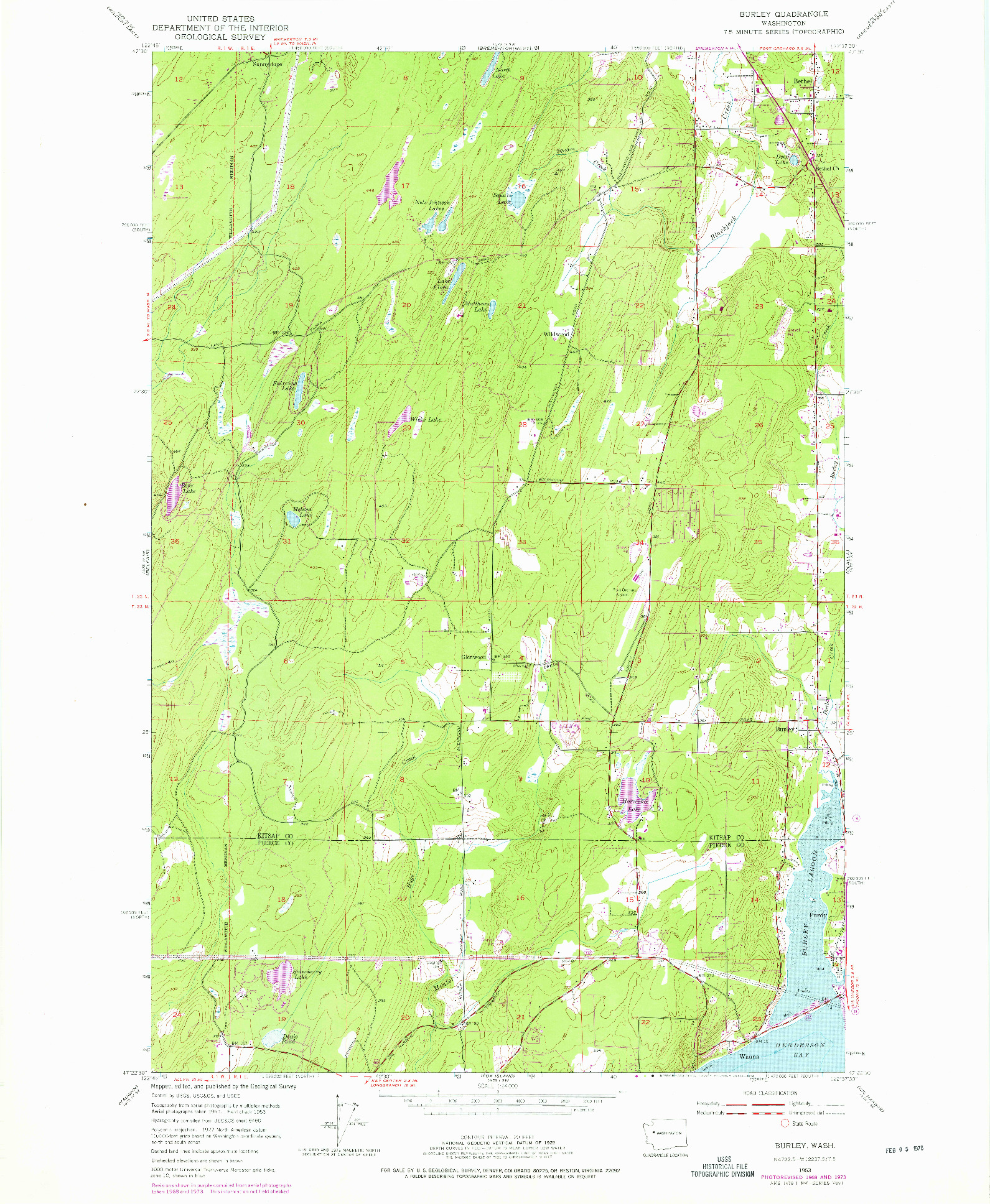 USGS 1:24000-SCALE QUADRANGLE FOR BURLEY, WA 1953