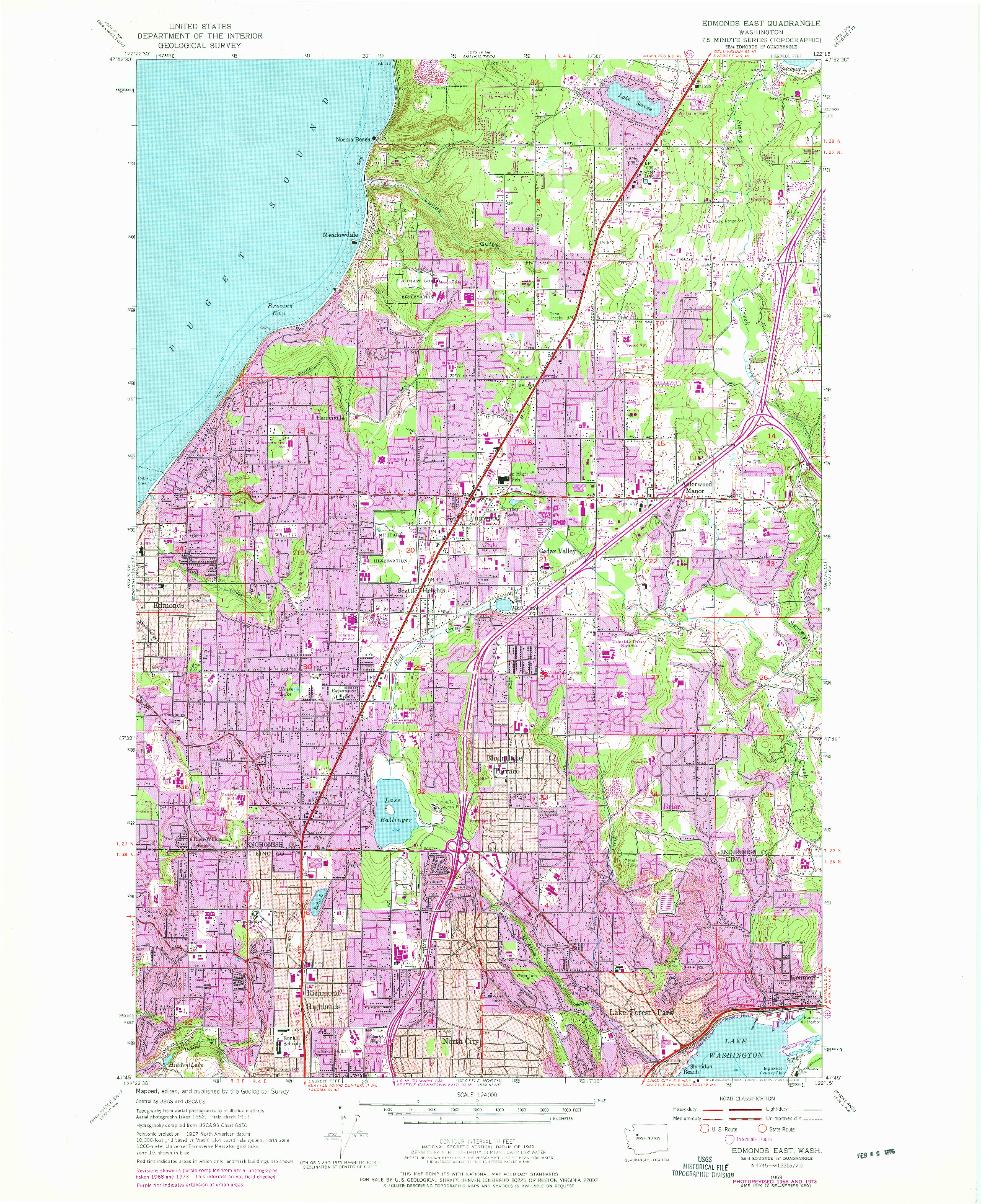 USGS 1:24000-SCALE QUADRANGLE FOR EDMONDS EAST, WA 1953