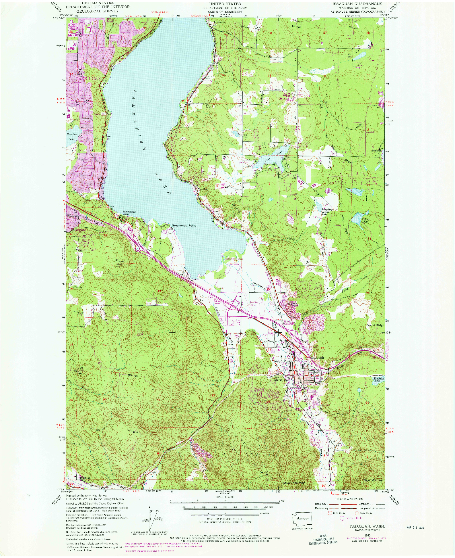 USGS 1:24000-SCALE QUADRANGLE FOR ISSAQUAH, WA 1950