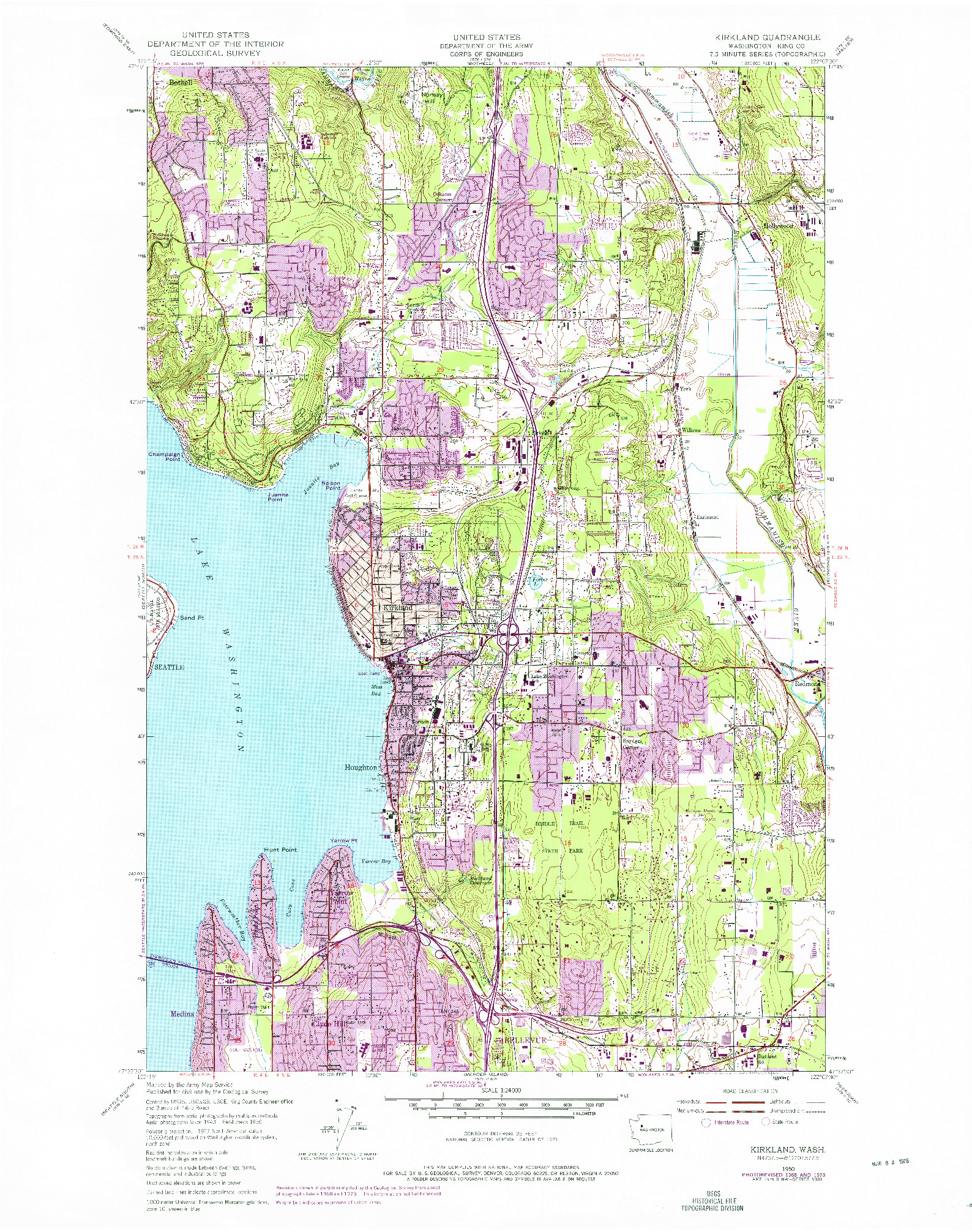 USGS 1:24000-SCALE QUADRANGLE FOR KIRKLAND, WA 1950