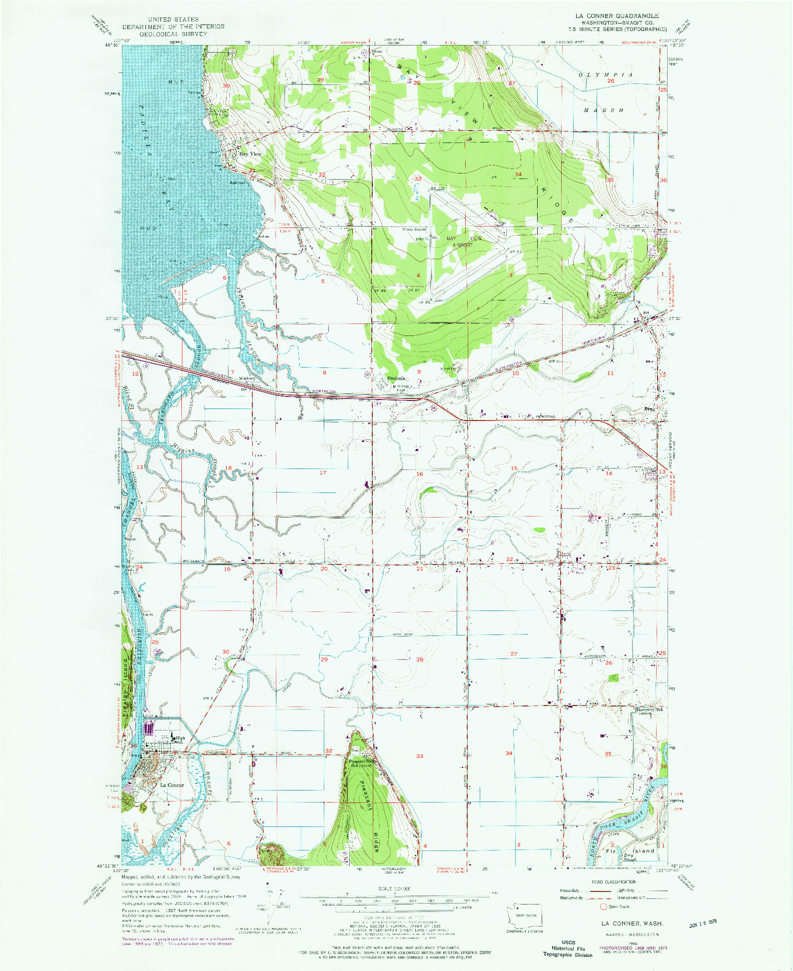 USGS 1:24000-SCALE QUADRANGLE FOR LA CONNER, WA 1956