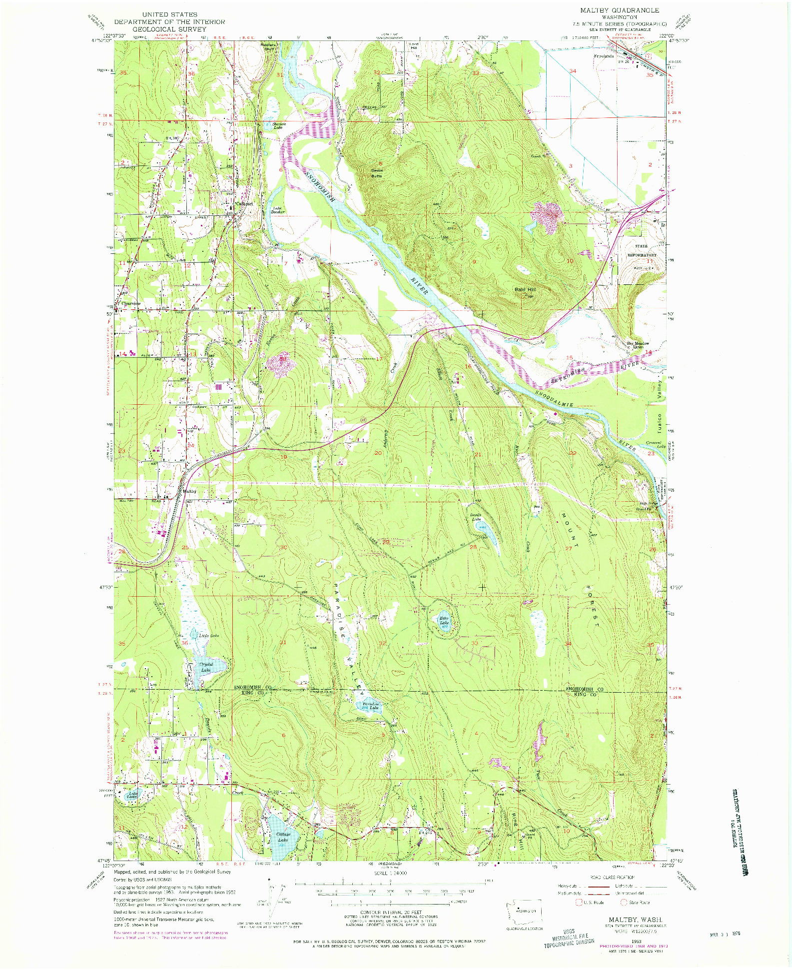 USGS 1:24000-SCALE QUADRANGLE FOR MALTBY, WA 1953