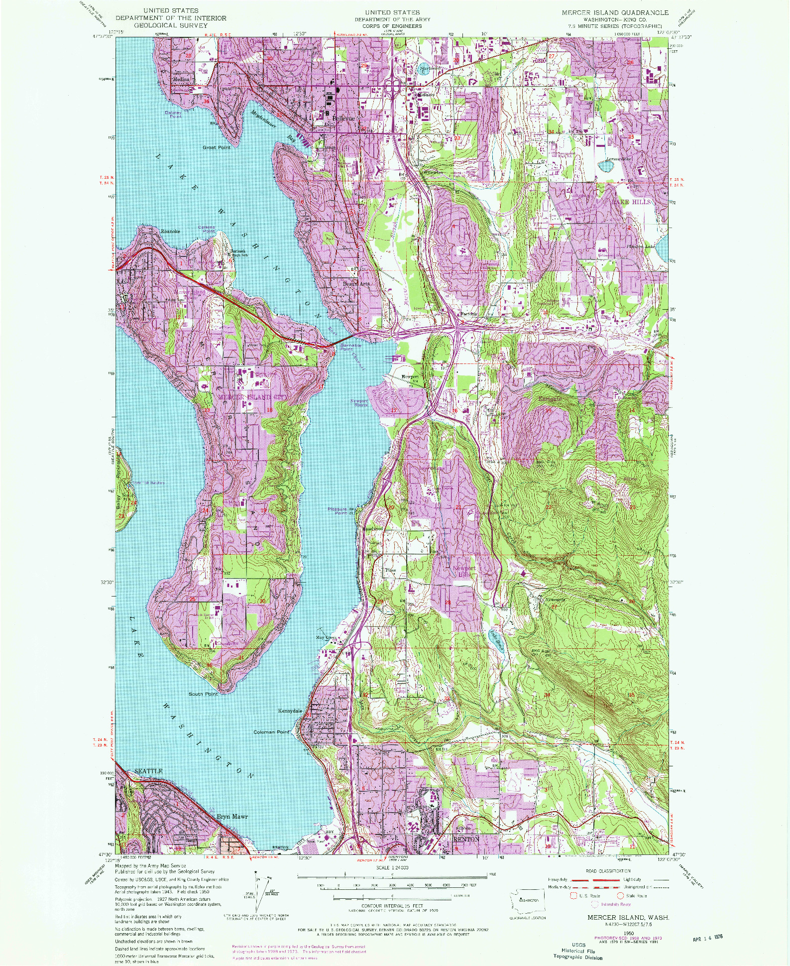 USGS 1:24000-SCALE QUADRANGLE FOR MERCER ISLAND, WA 1950