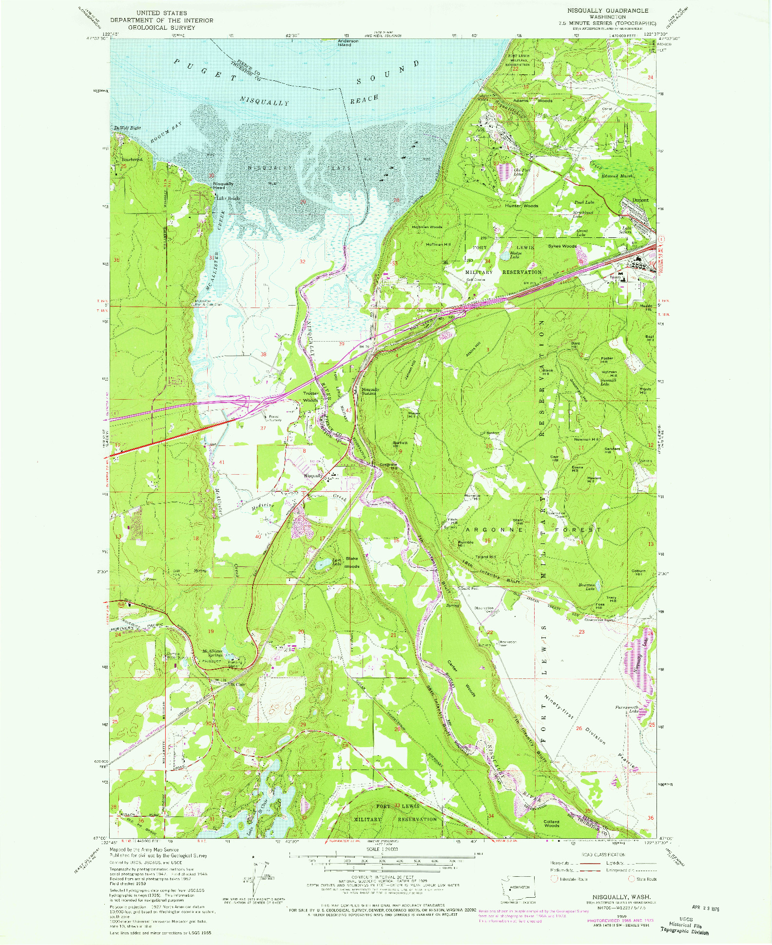 USGS 1:24000-SCALE QUADRANGLE FOR NISQUALLY, WA 1959