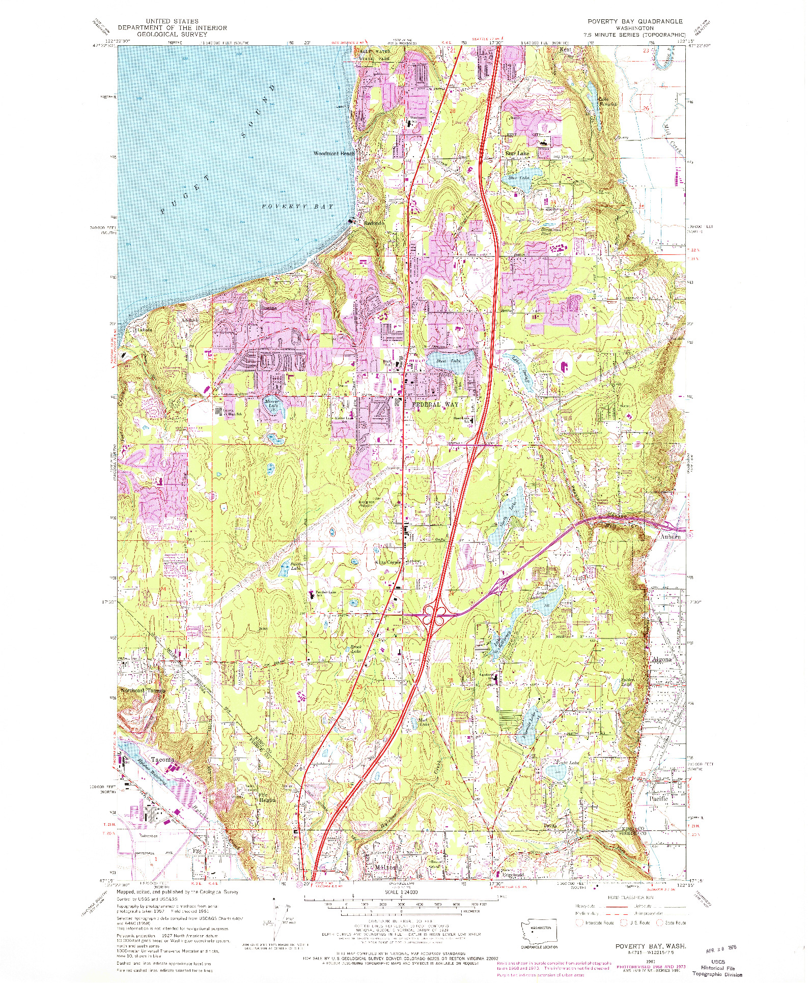 USGS 1:24000-SCALE QUADRANGLE FOR POVERTY BAY, WA 1961